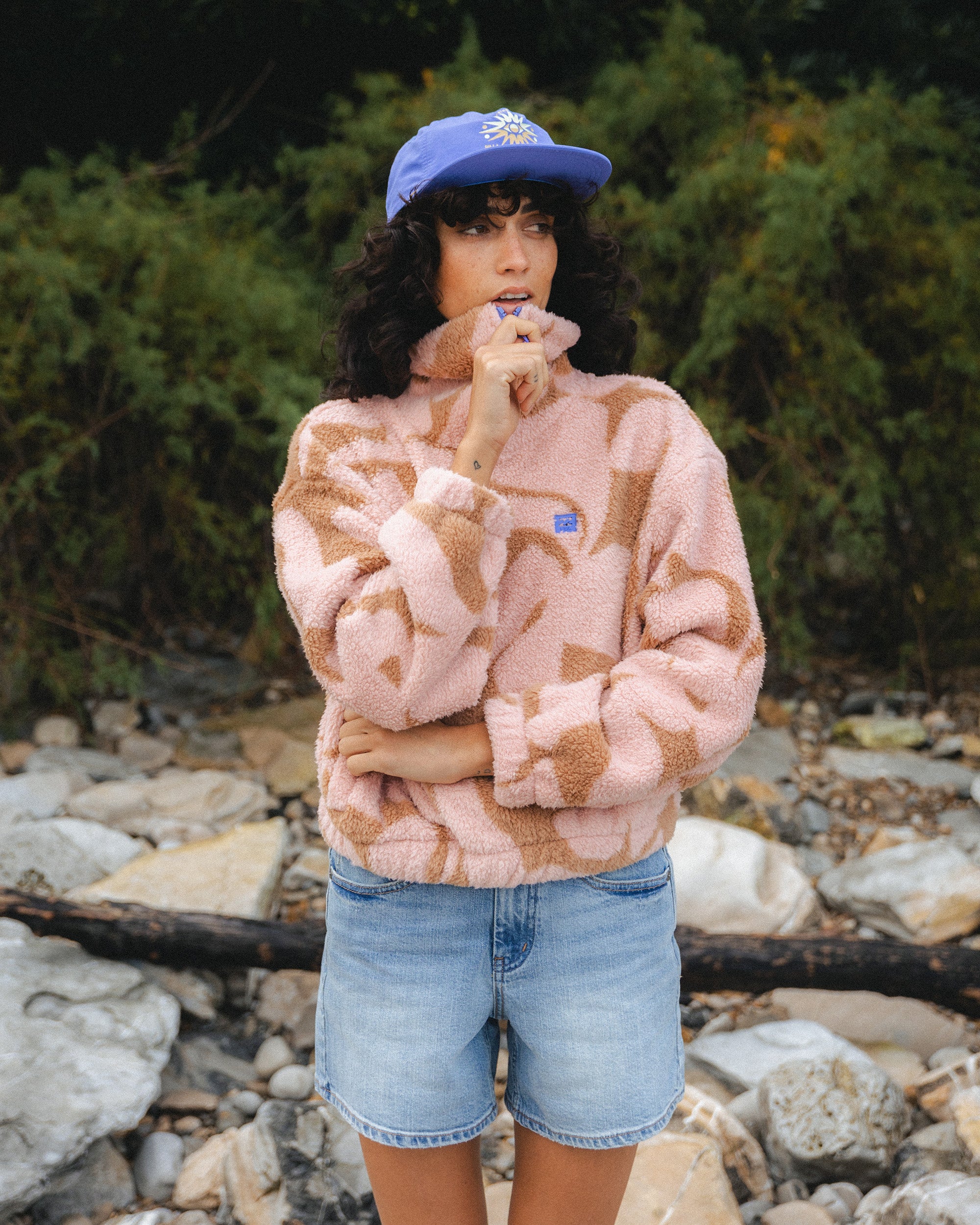 Barra Half Zip Sweatshirt - Rose Brown - Image 2