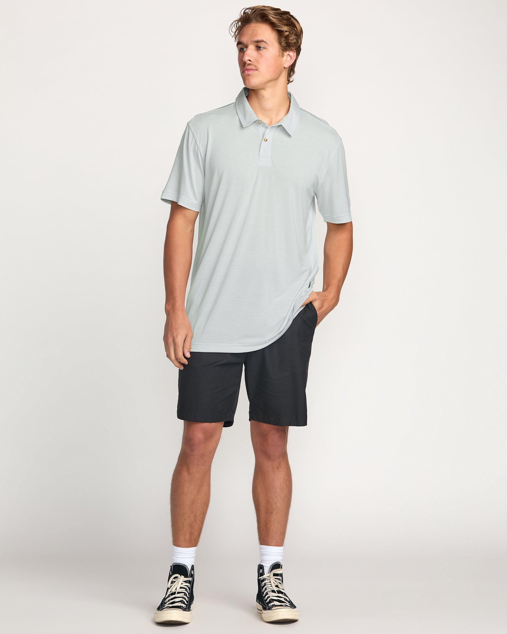 Eclipse Short Sleeve Polo Shirt - Ash Blue - Image 5