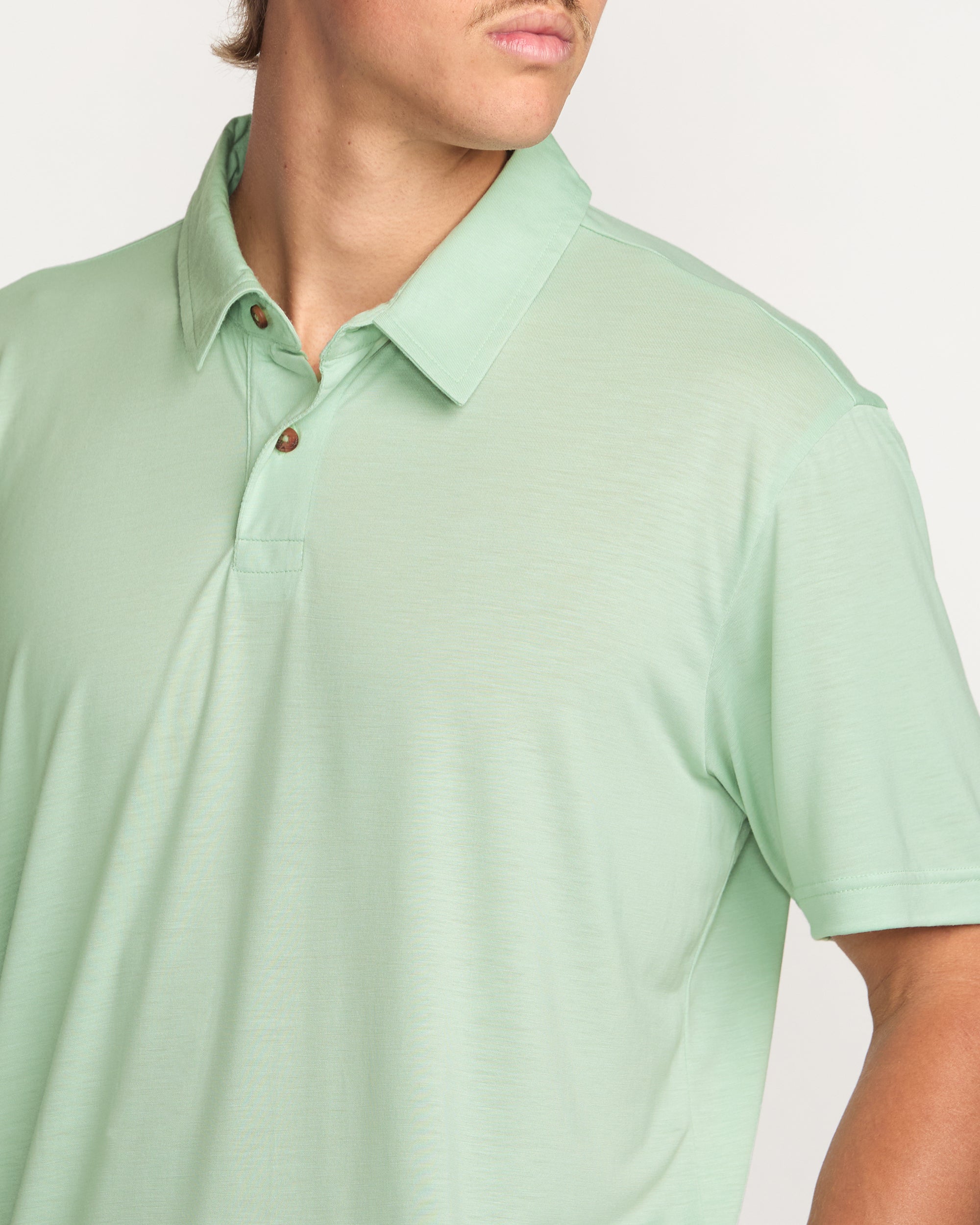 Eclipse Short Sleeve Polo Shirt - Seafoam - Image 2