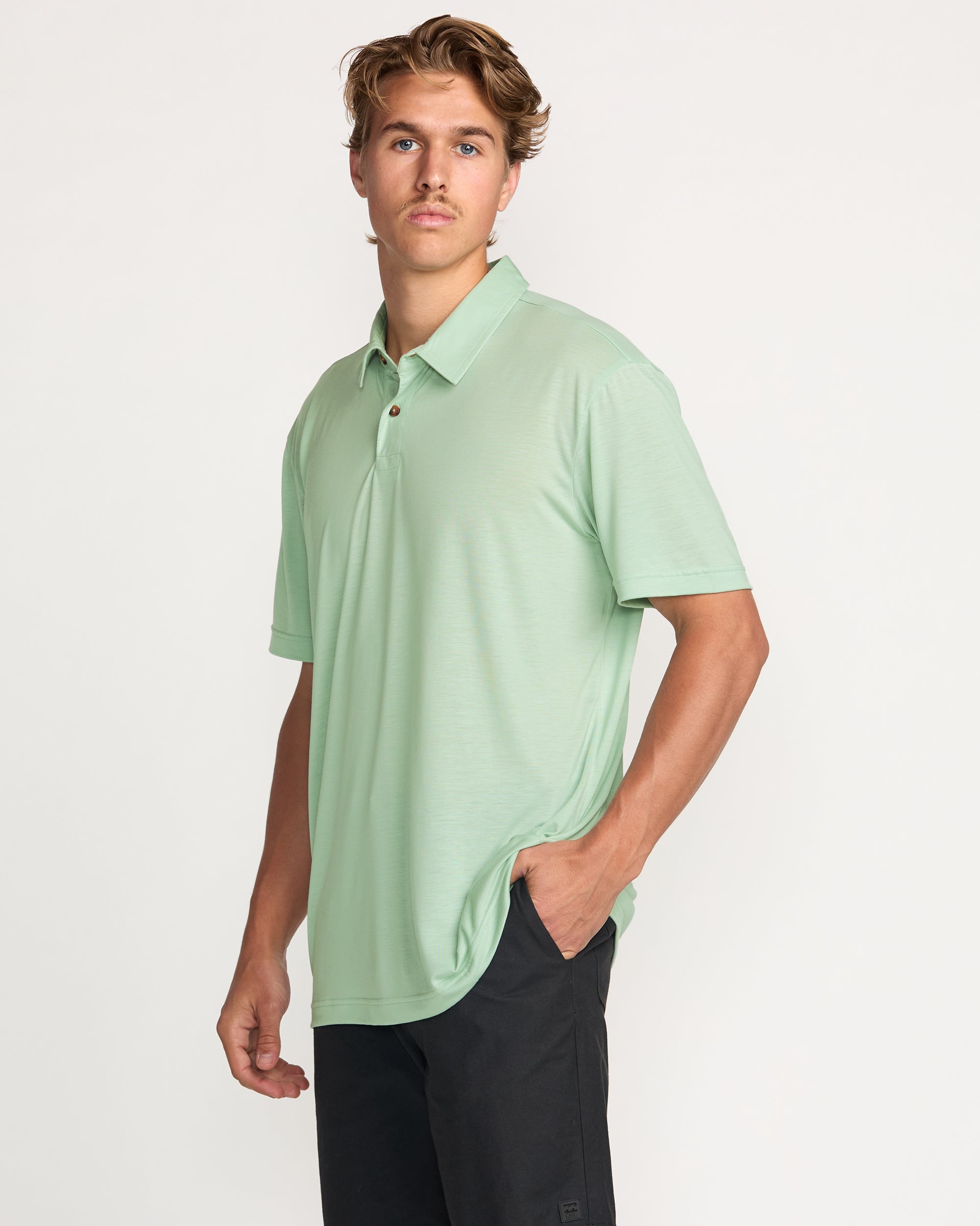Eclipse Short Sleeve Polo Shirt - Seafoam - Image 4