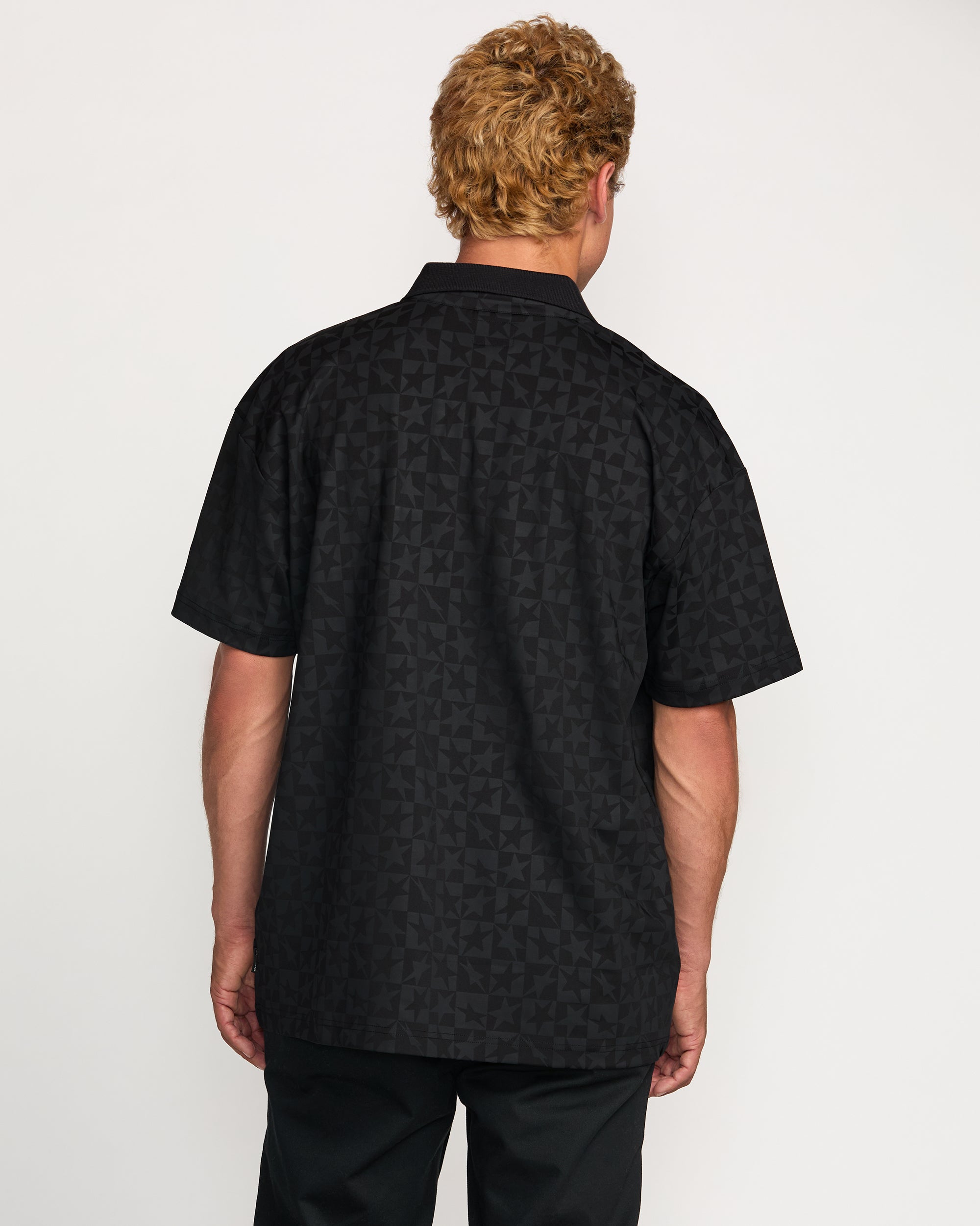 Billabong x Mami Wata Black Star Surf Club Short Sleeve Polo Shirt - Black - Image 5