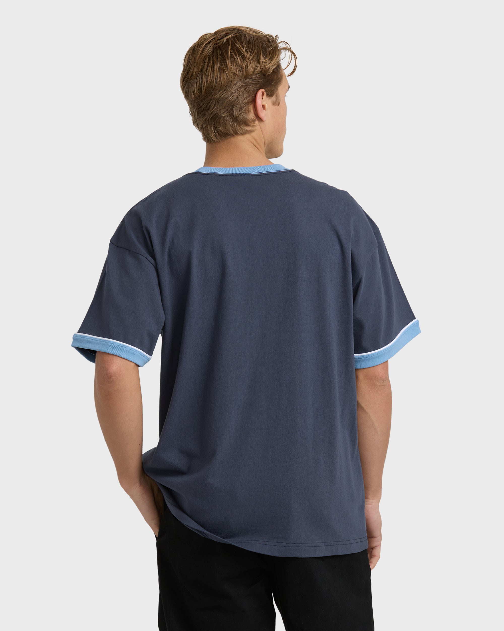 Spec Ringer Short Sleeve T-Shirt - Vintage Navy - Image 2