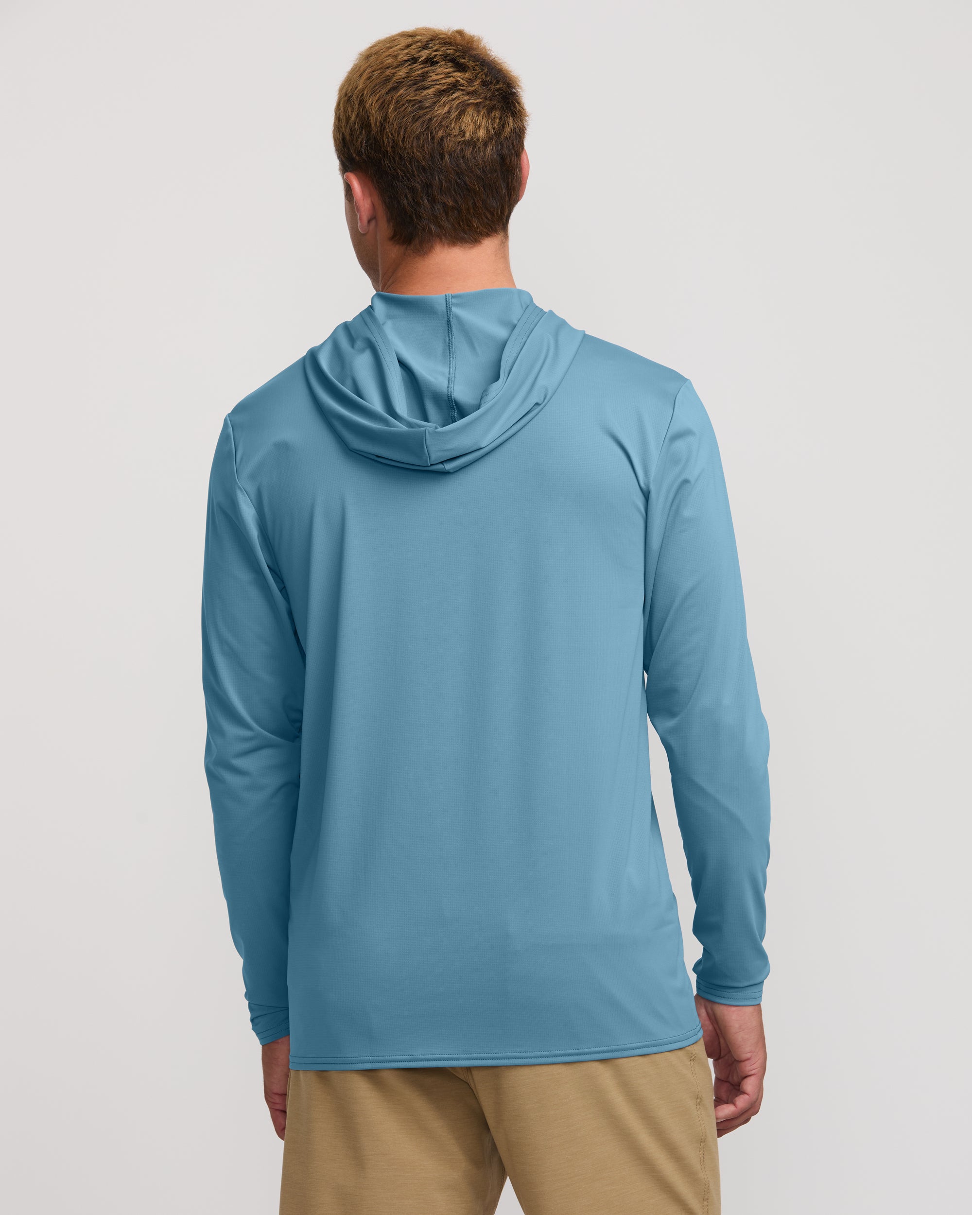 Arch Mesh Long Sleeve Hooded Surf Tee - Bay Blue - Image 5