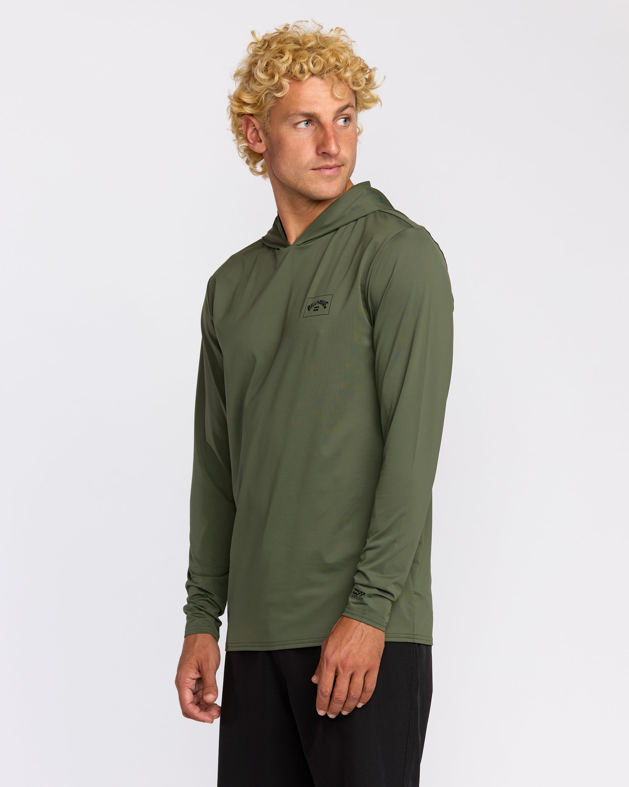 Arch Mesh Long Sleeve Hooded Surf Tee - Dark Military - Image 3