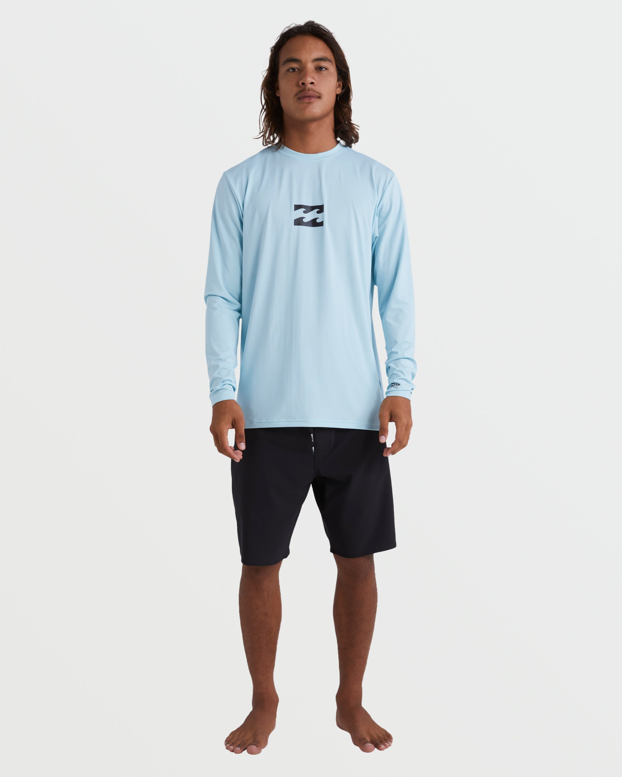 All Day Wave Loose Fit Long Sleeve Surf Tee - Coastal Blue - Image 3