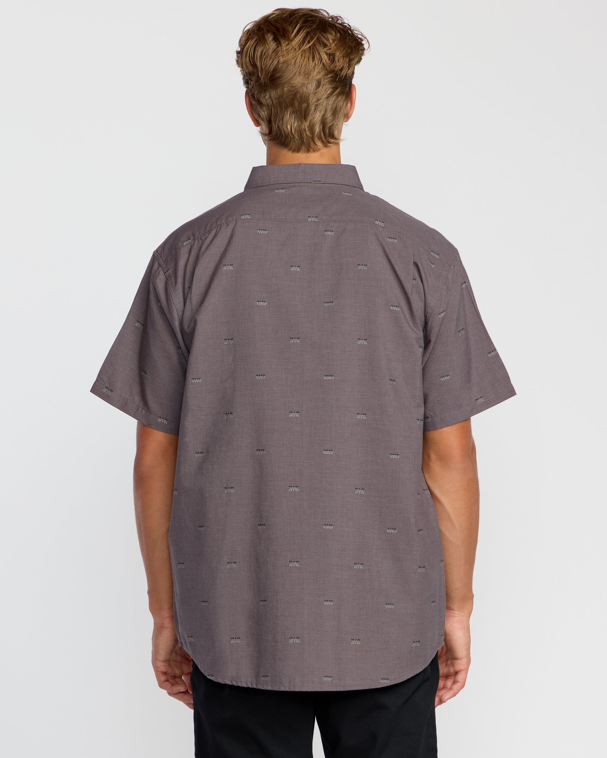 All Day Jacquard Short Sleeve Shirt - Gray Violet - Image 2