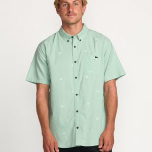 All Day Jacquard Short Sleeve Shirt - Seafoam