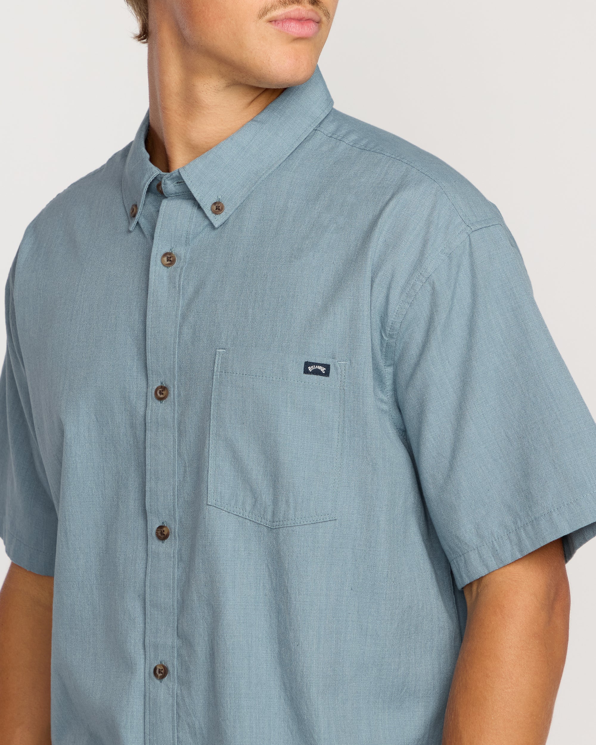 All Day Short Sleeve Shirt - Steel Blue - Image 5