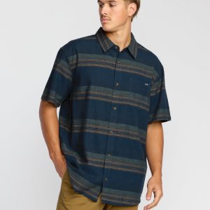 All Day Stripe Short Sleeve Shirt - Midnight