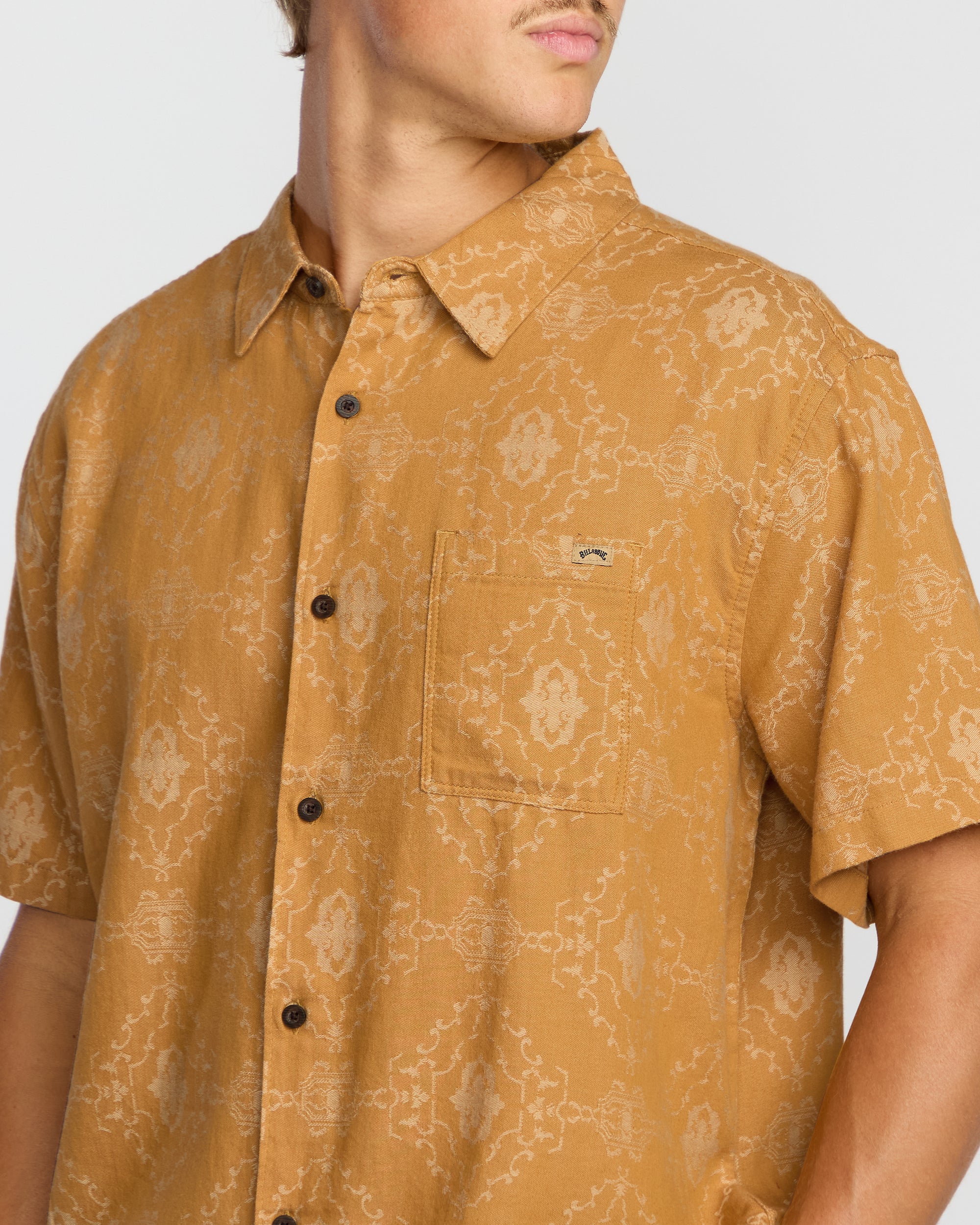 Sundays Jacquard Short Sleeve Shirt - Golden Haze - Image 6