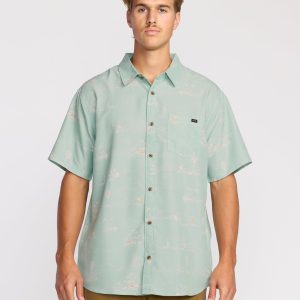 Sundays Lounge Short Sleeve Shirt - Green Ash