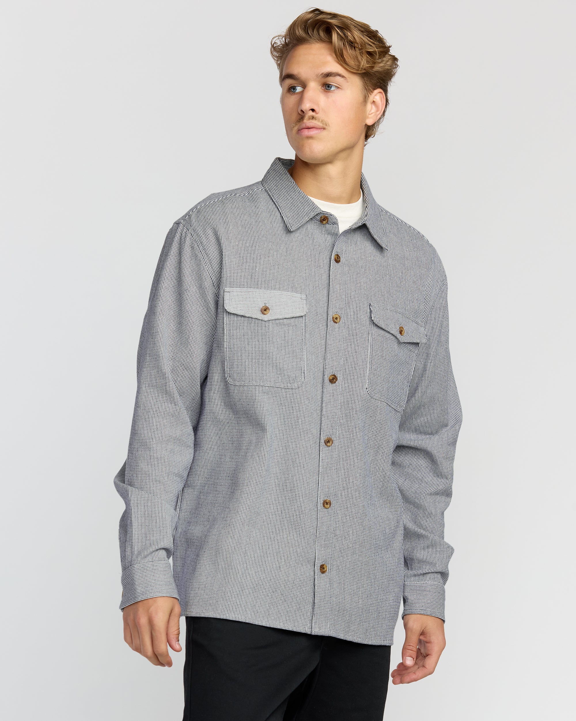 Austin Garage Long Sleeve Shirt - Stone Blue - Image 2