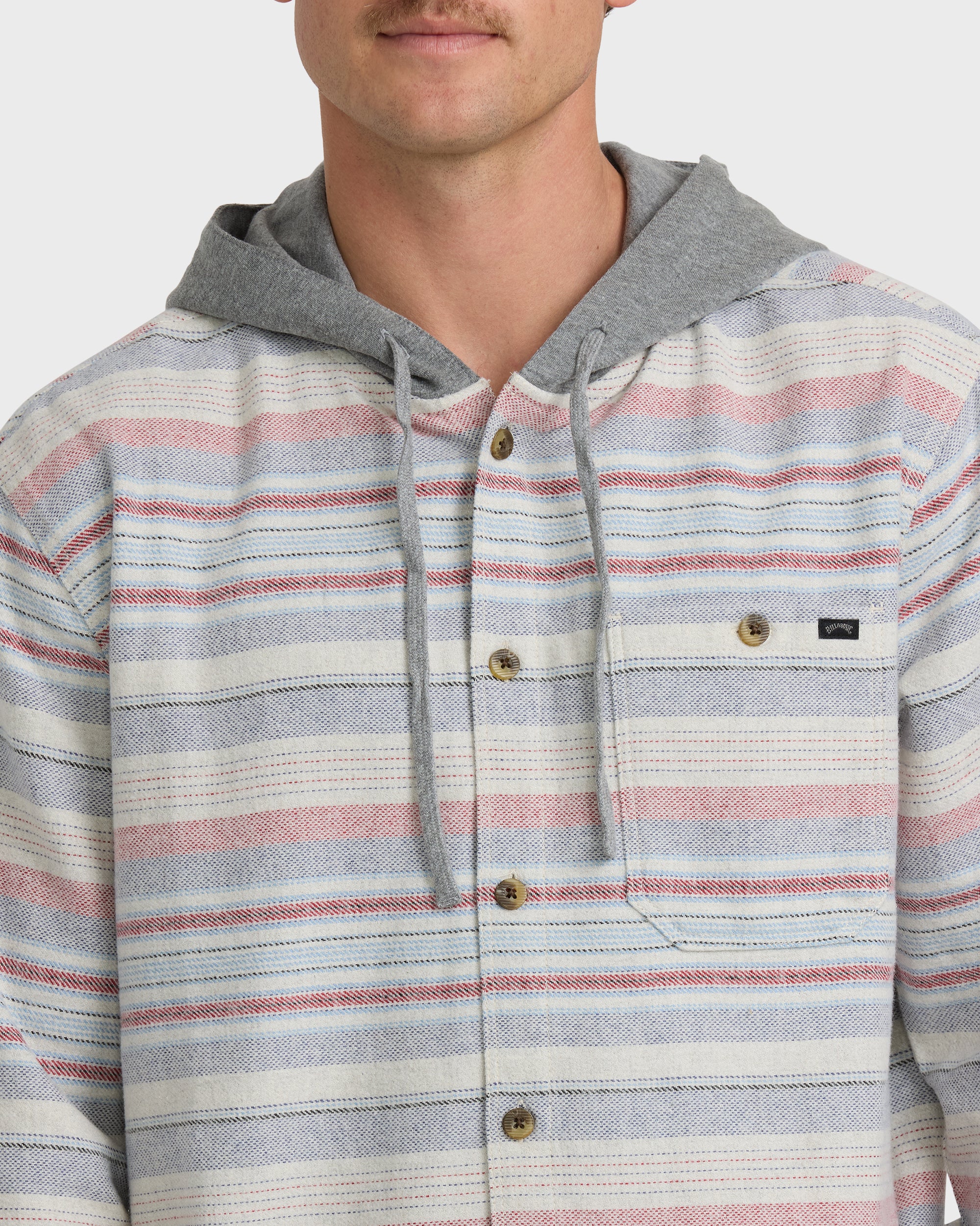 Baja Long Sleeve Flannel Shirt - Off White - Image 2