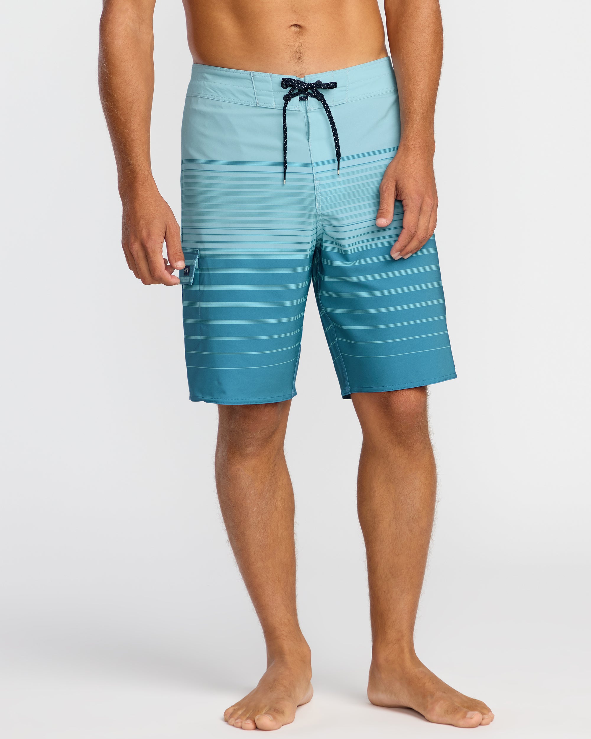 All Day Stripe Pro Performance 20 Boardshorts - Dusty Blue
