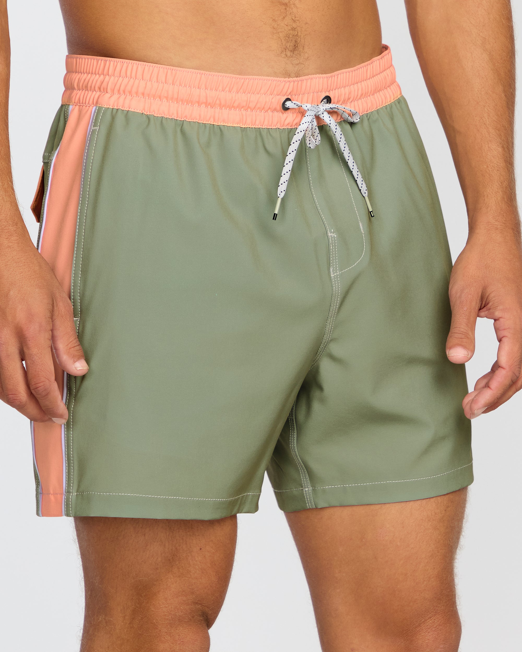 Dbah Panel Laybacks Swim Trunk - Green Ash - Image 7