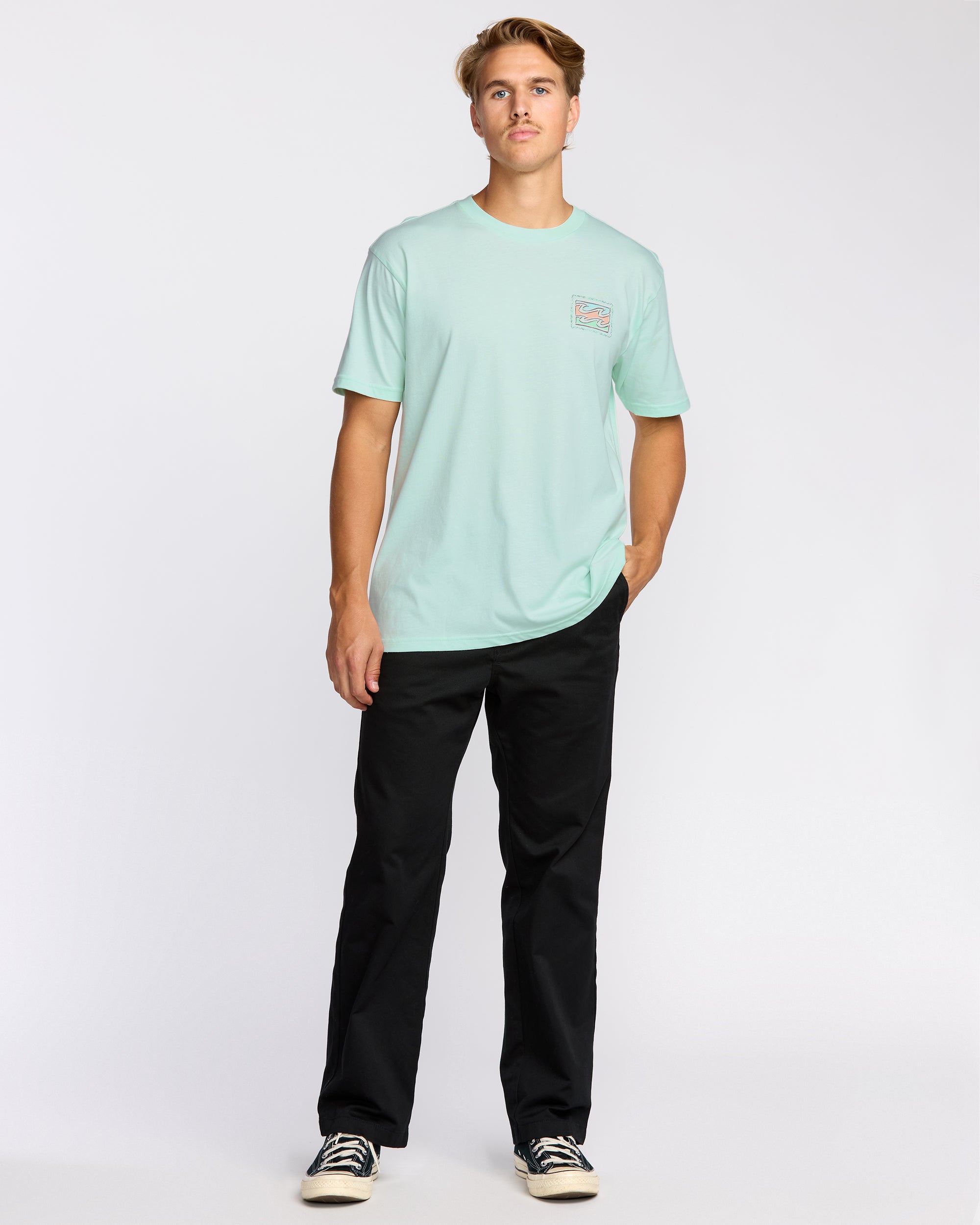 Crayon Wave Premium Short Sleeve T-Shirt - Sea Glass - Image 4