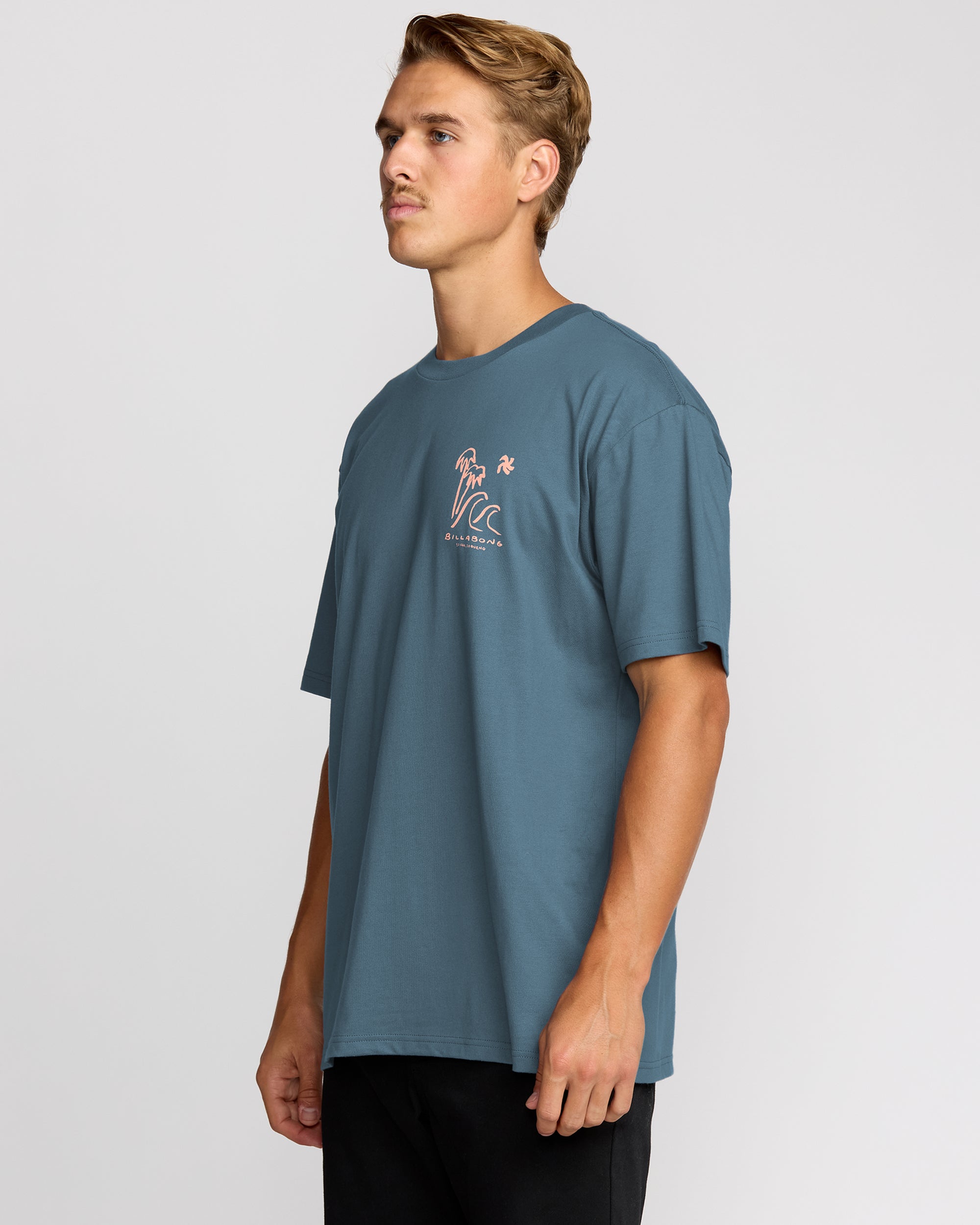 So Far Regular Short Sleeve T-Shirt - Steel Blue - Image 3