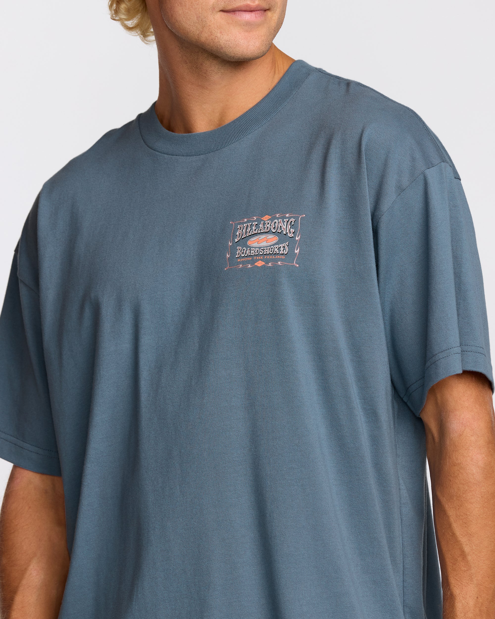 Double Spread OG Short Sleeve T-Shirt - Steel Blue - Image 6