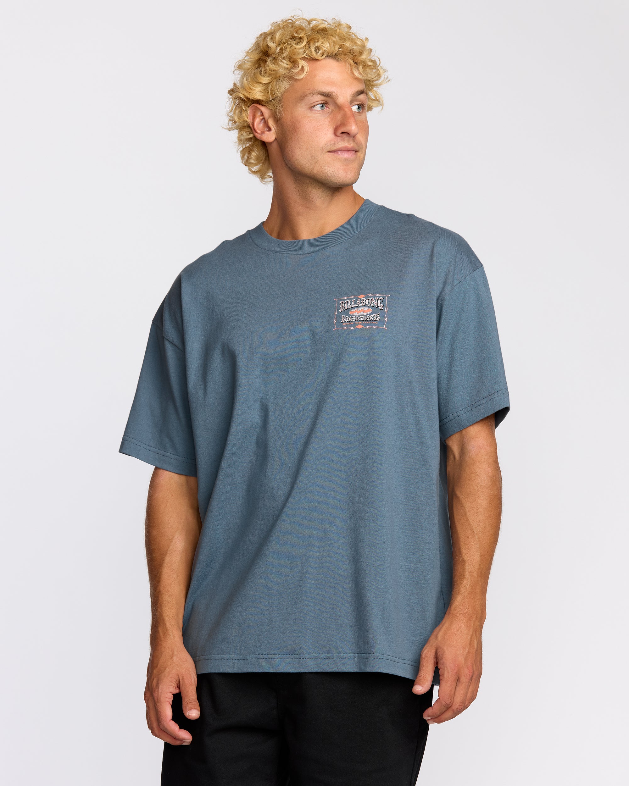 Double Spread OG Short Sleeve T-Shirt - Steel Blue - Image 2