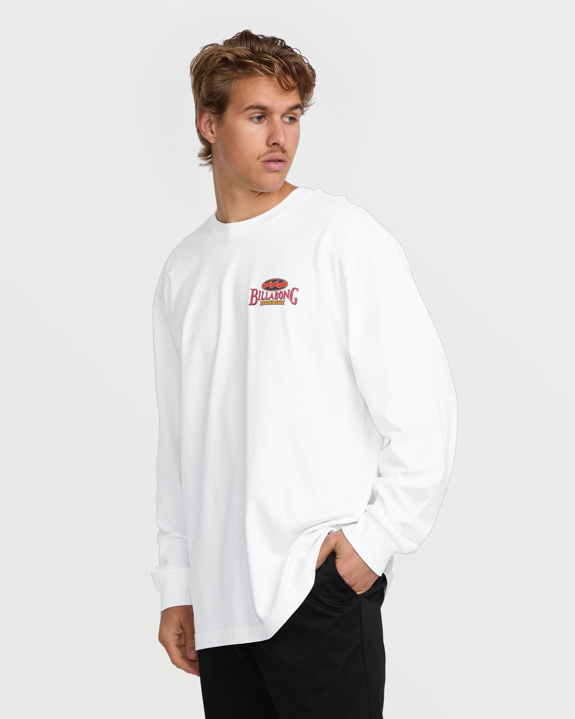 Double Spread OG Long Sleeve Tee - White - Image 3