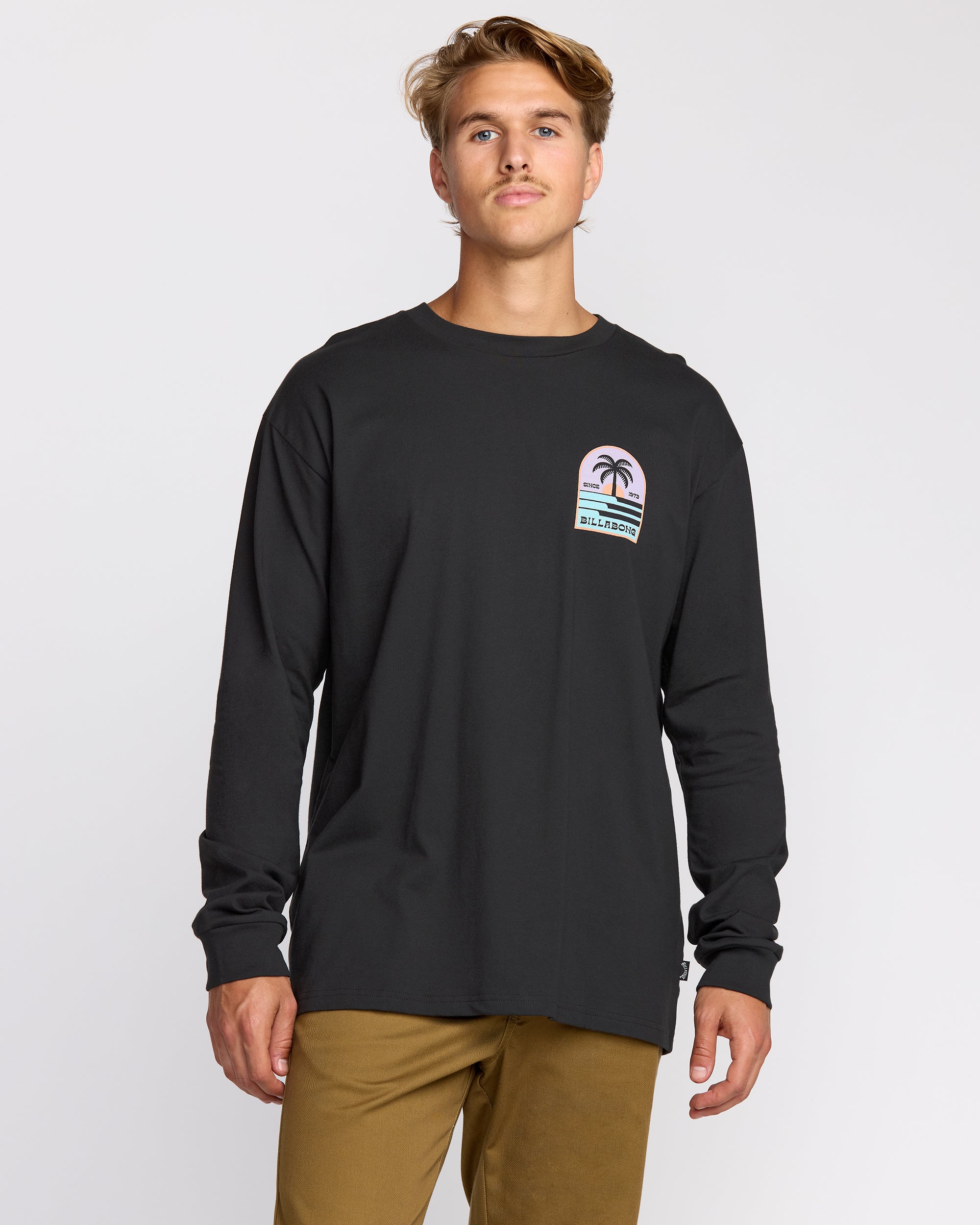Portal Regular Long Sleeve T-Shirt - Washed Black - Image 2