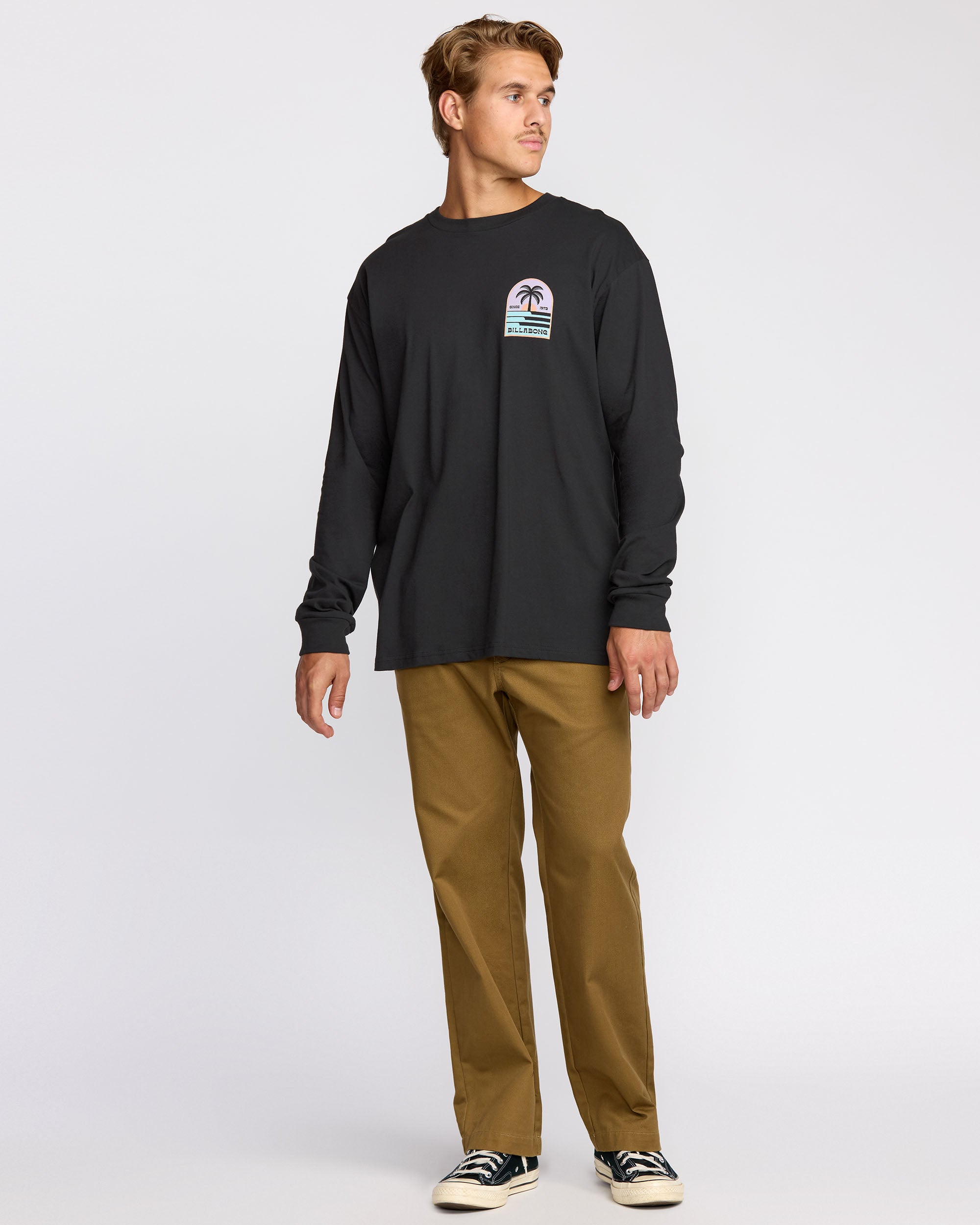 Portal Regular Long Sleeve T-Shirt - Washed Black - Image 5