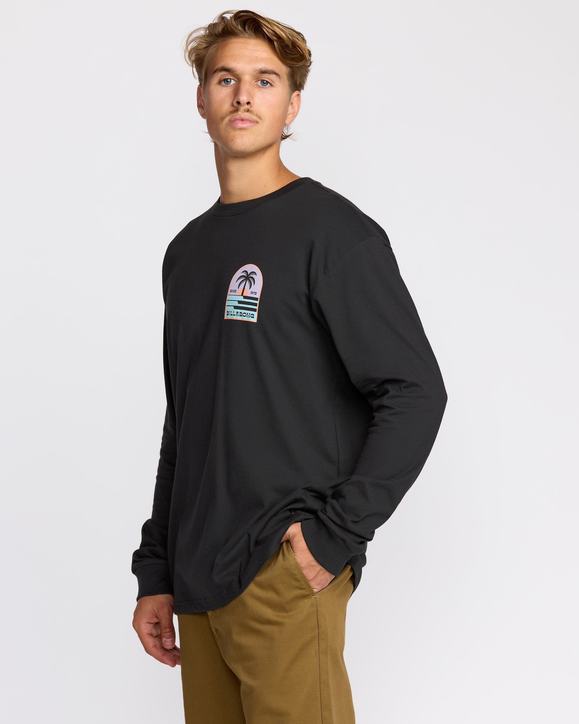 Portal Regular Long Sleeve T-Shirt - Washed Black - Image 4