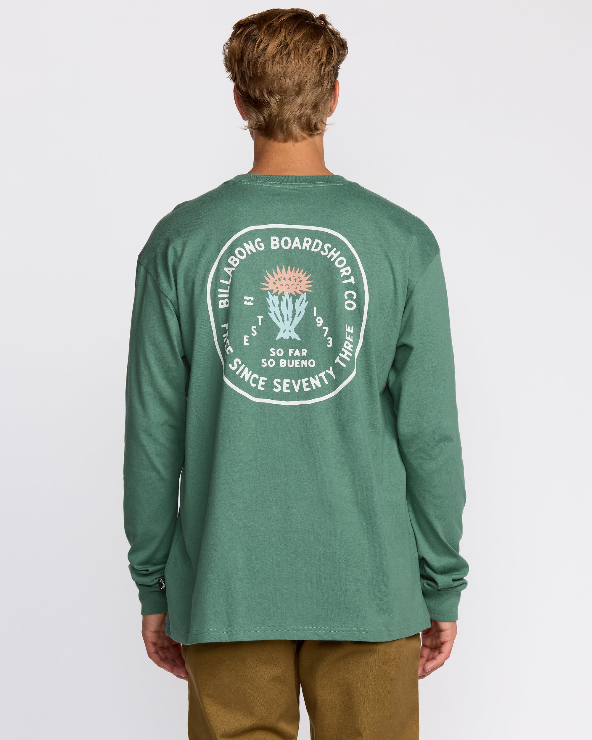 Desert Flower Regular Long Sleeve T-Shirt - Sage Green - Image 2