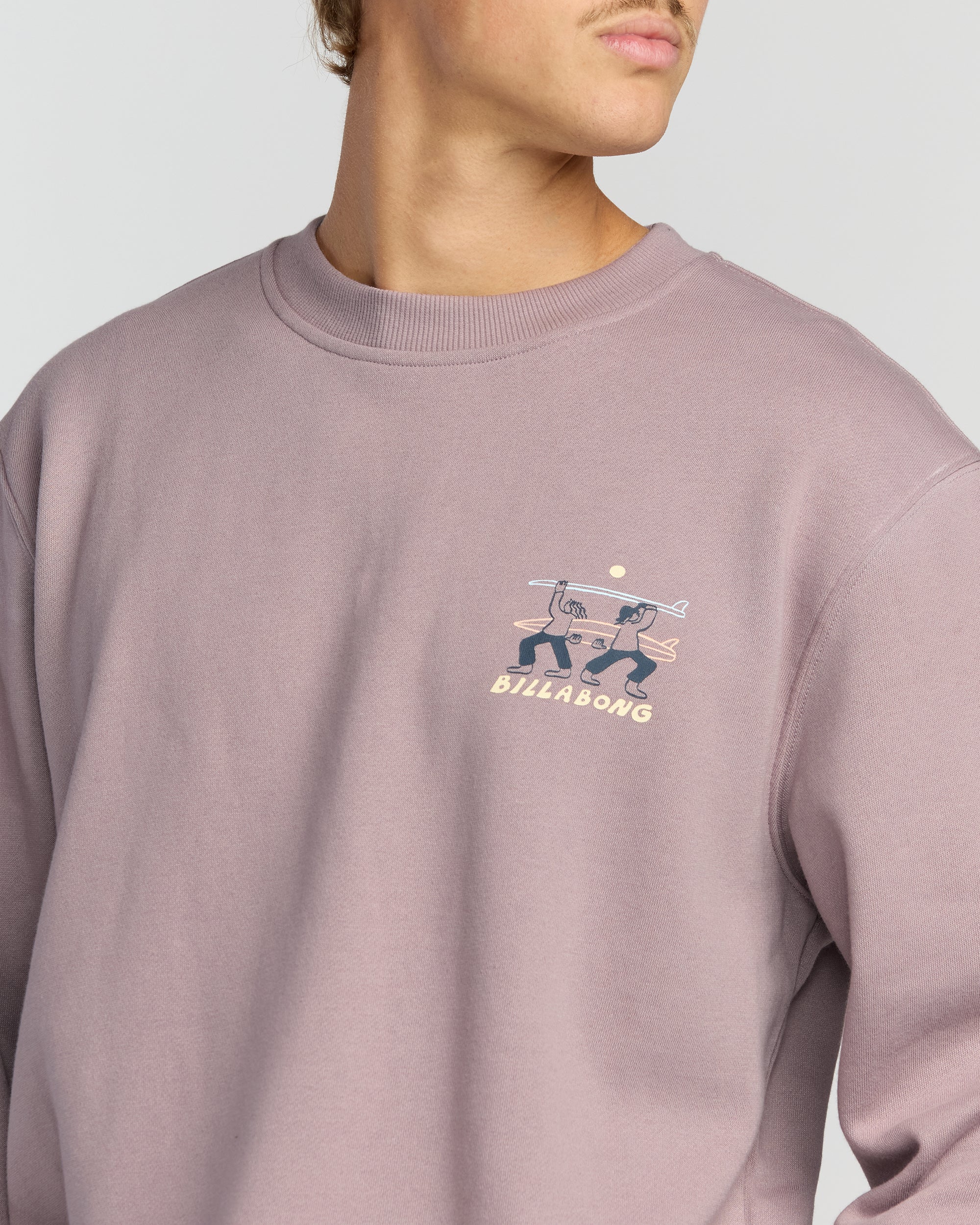 Split The Peak Crewneck Sweatshirt - Purple Ash - Image 5