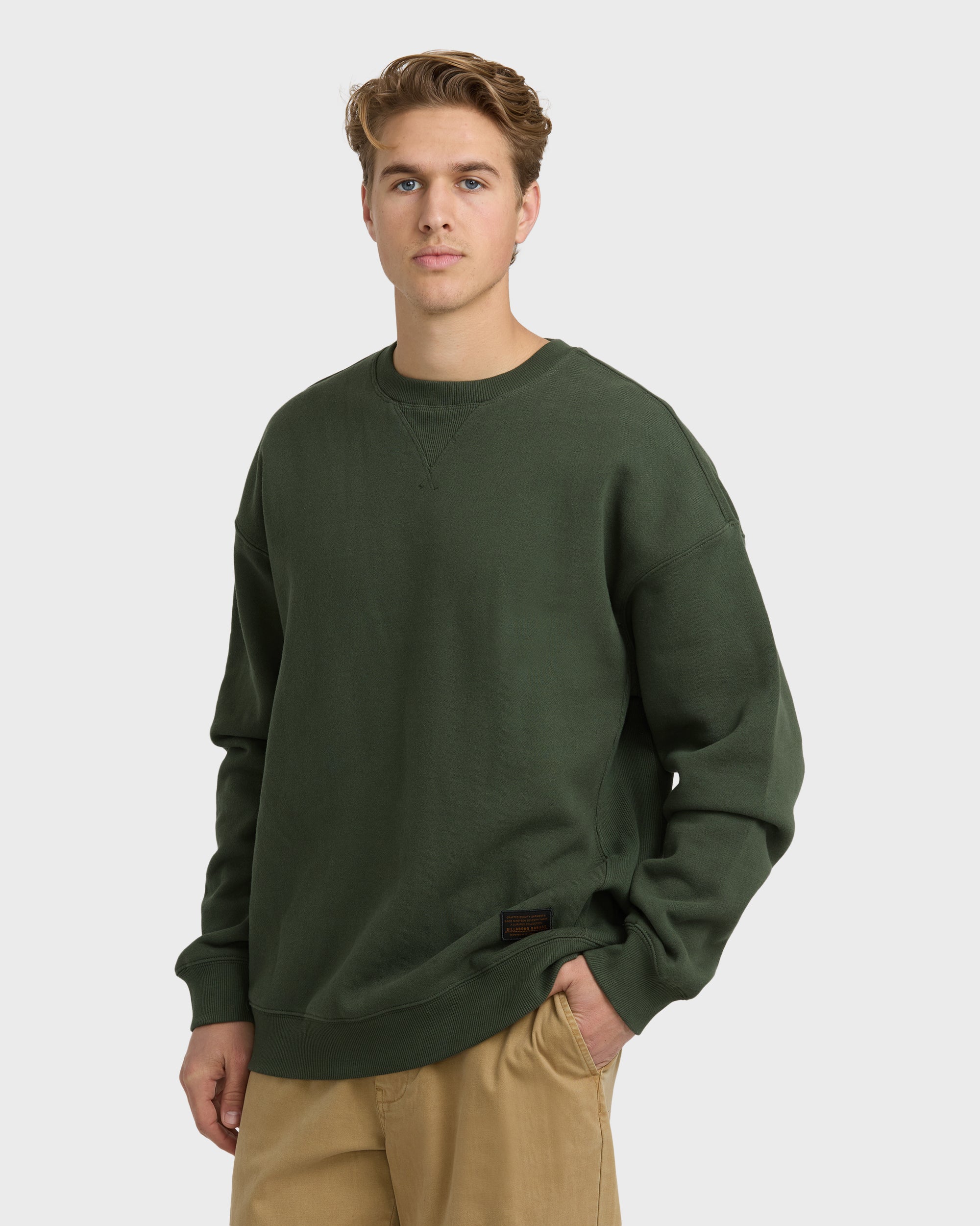 Fort Garage Crewneck Sweatshirt - Olive - Image 3