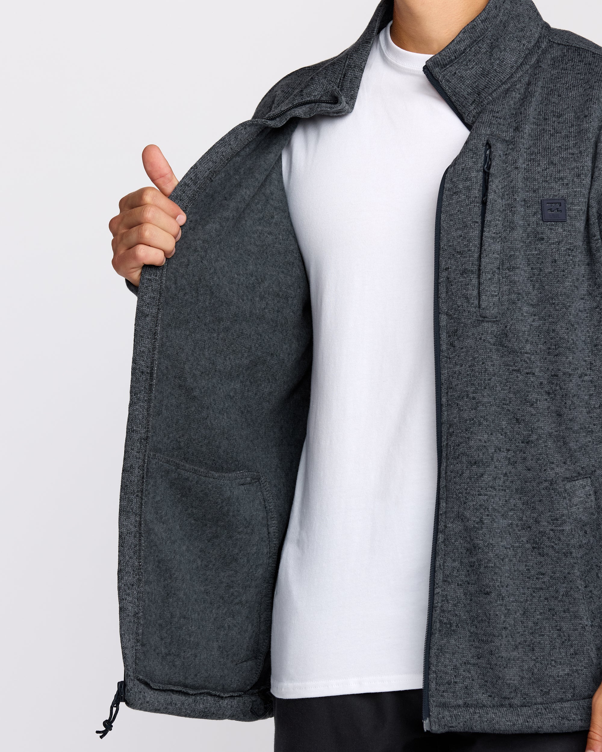 Boundary Mock Neck Zip Sweatshirt - Navy - Image 7