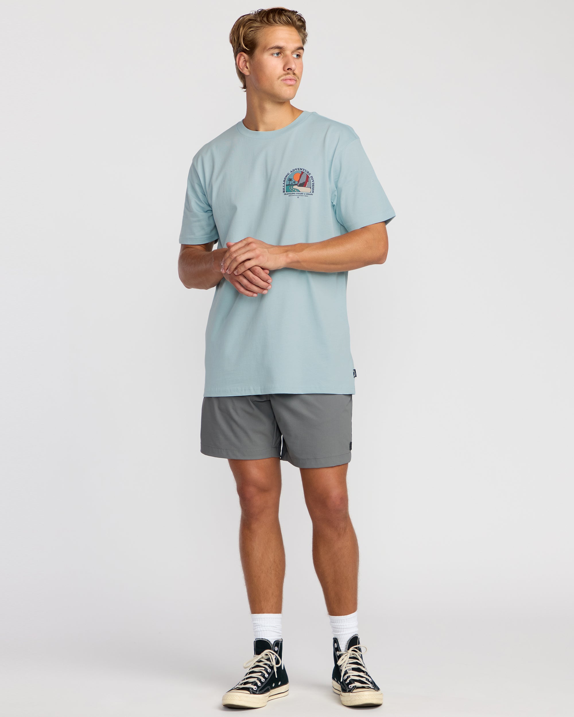 Sundown A/Div Short Sleeve T-Shirt - Dusty Blue - Image 4