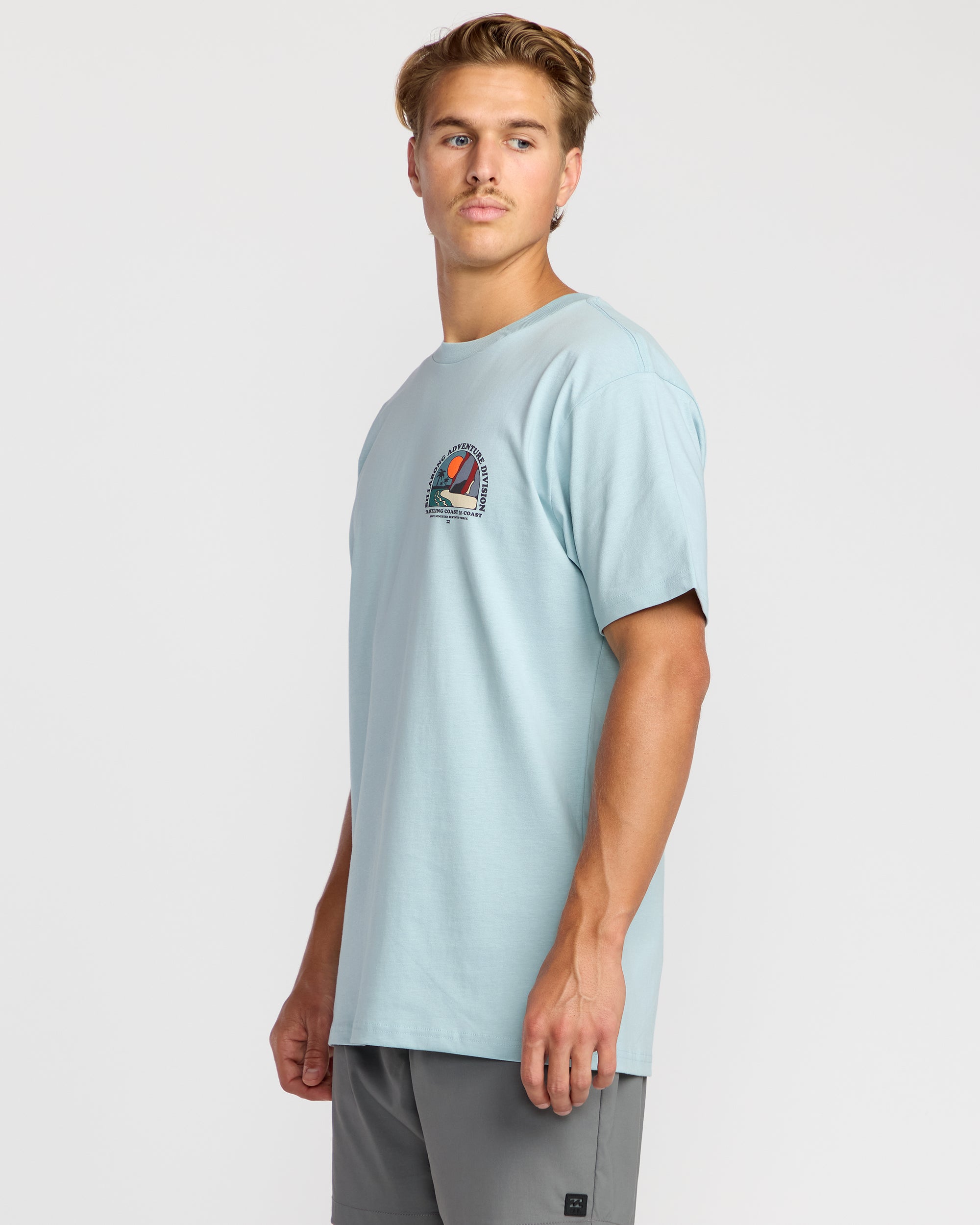 Sundown A/Div Short Sleeve T-Shirt - Dusty Blue - Image 3