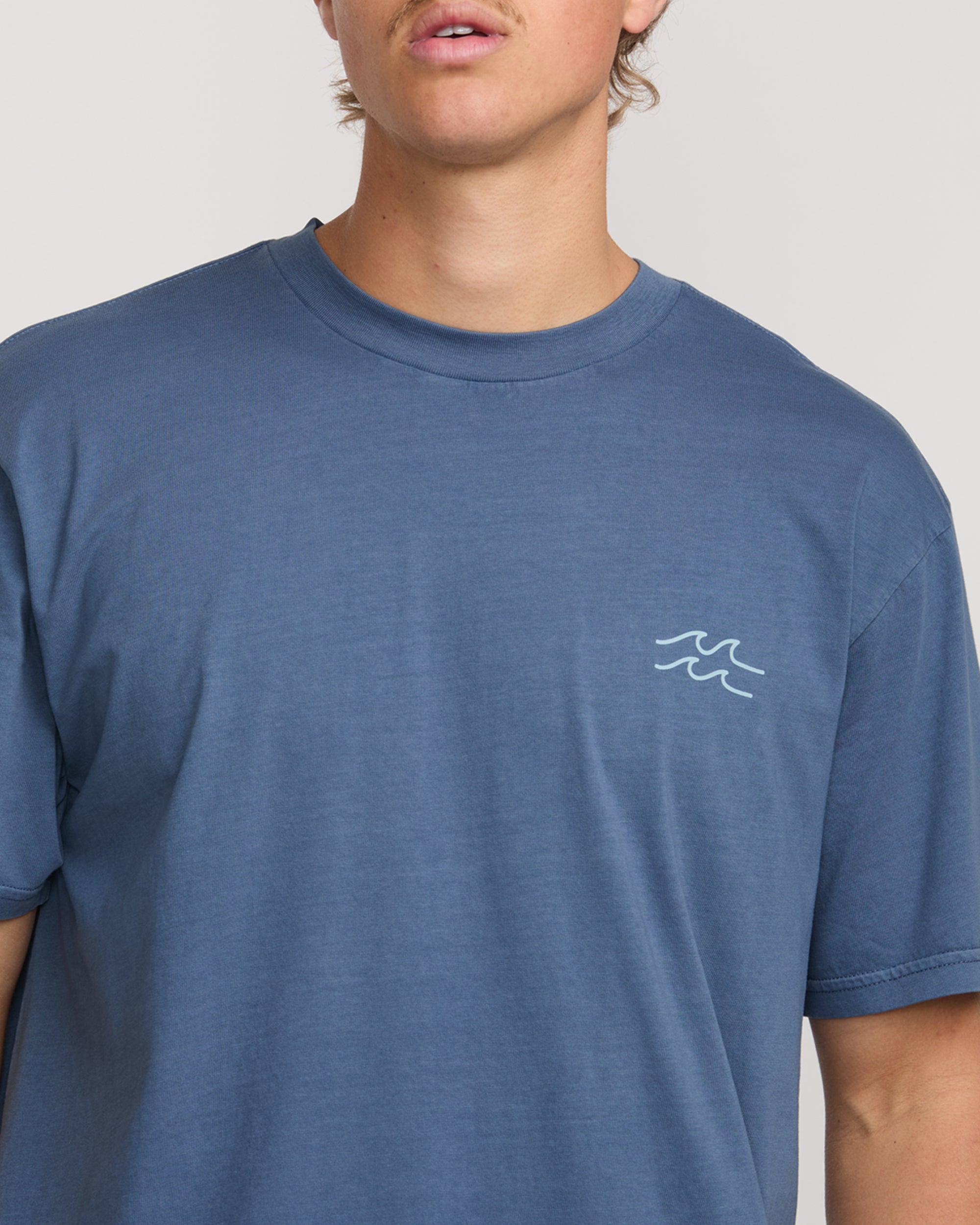 Palms In The Sun Premium Wave Wash Tee - Slate Blue - Image 5