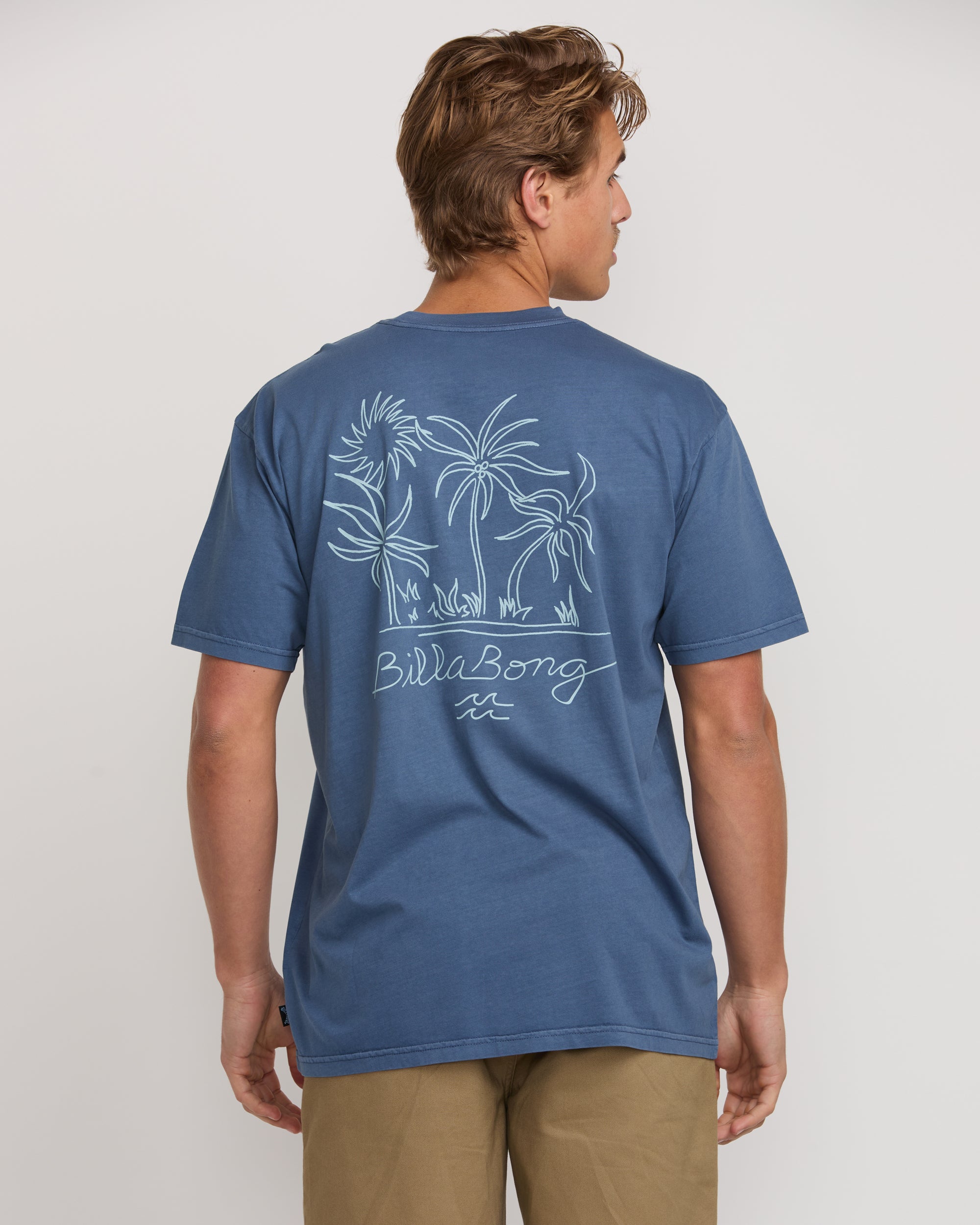 Palms In The Sun Premium Wave Wash Tee - Slate Blue - Image 2