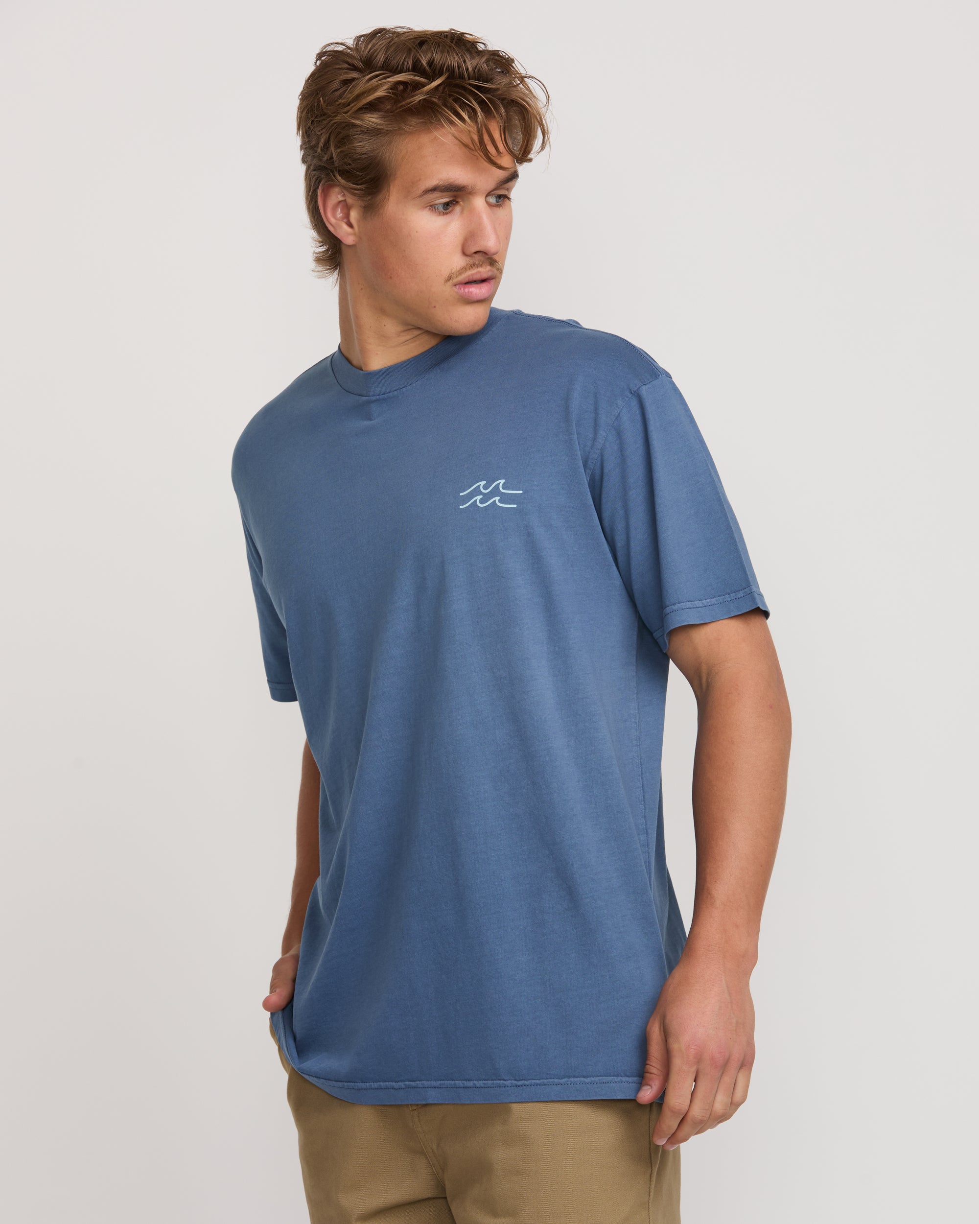 Palms In The Sun Premium Wave Wash Tee - Slate Blue - Image 7