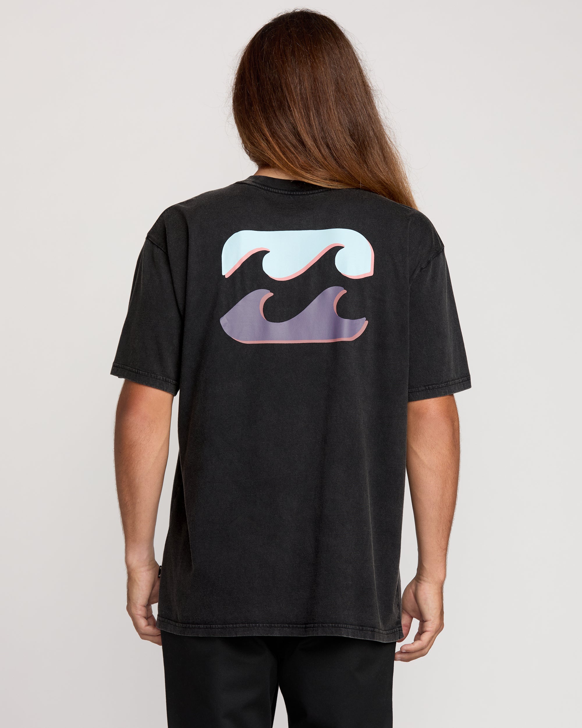 Decal Regular Wave Wash Tee - Washed Black - Image 2