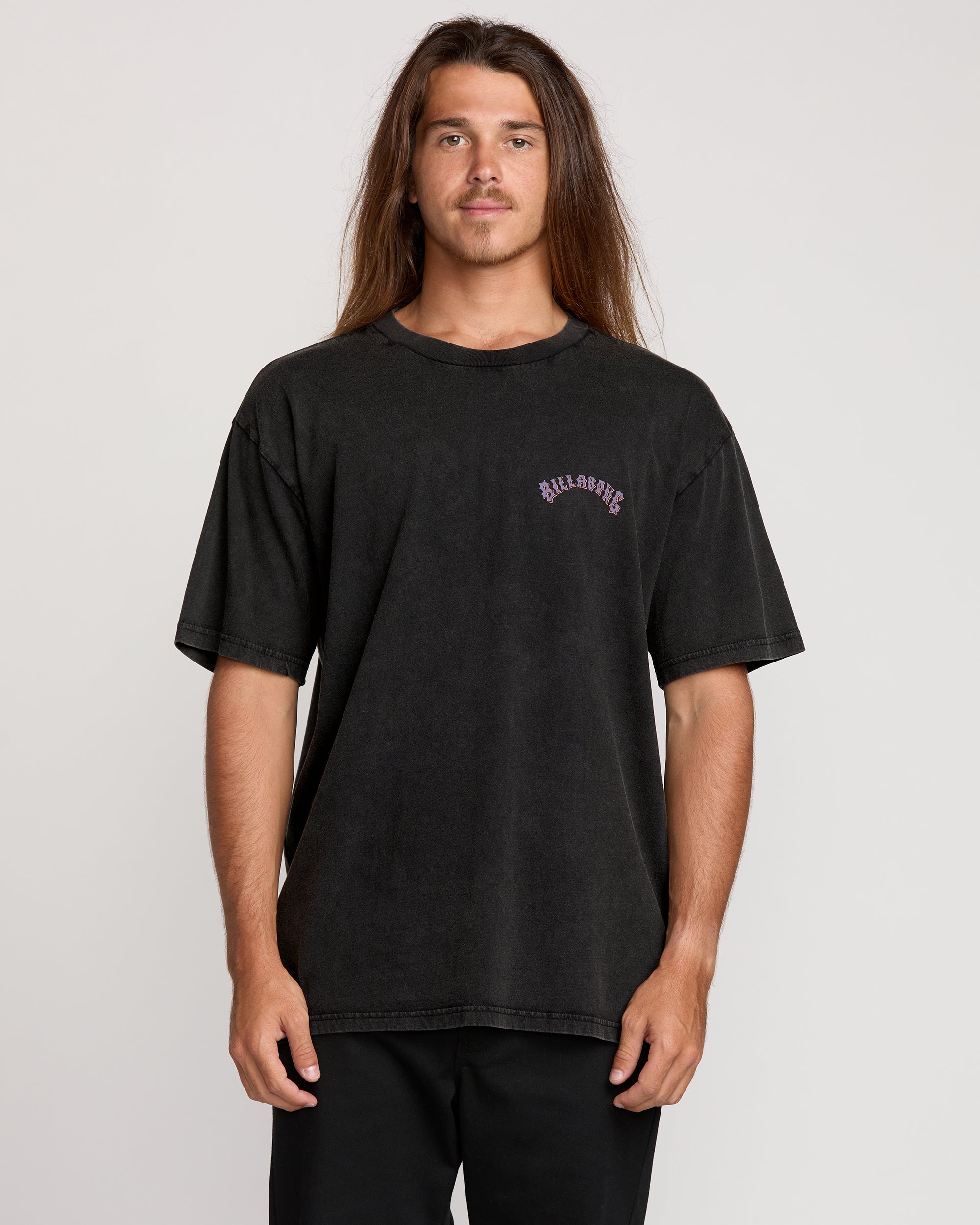 Decal Regular Wave Wash Tee - Washed Black