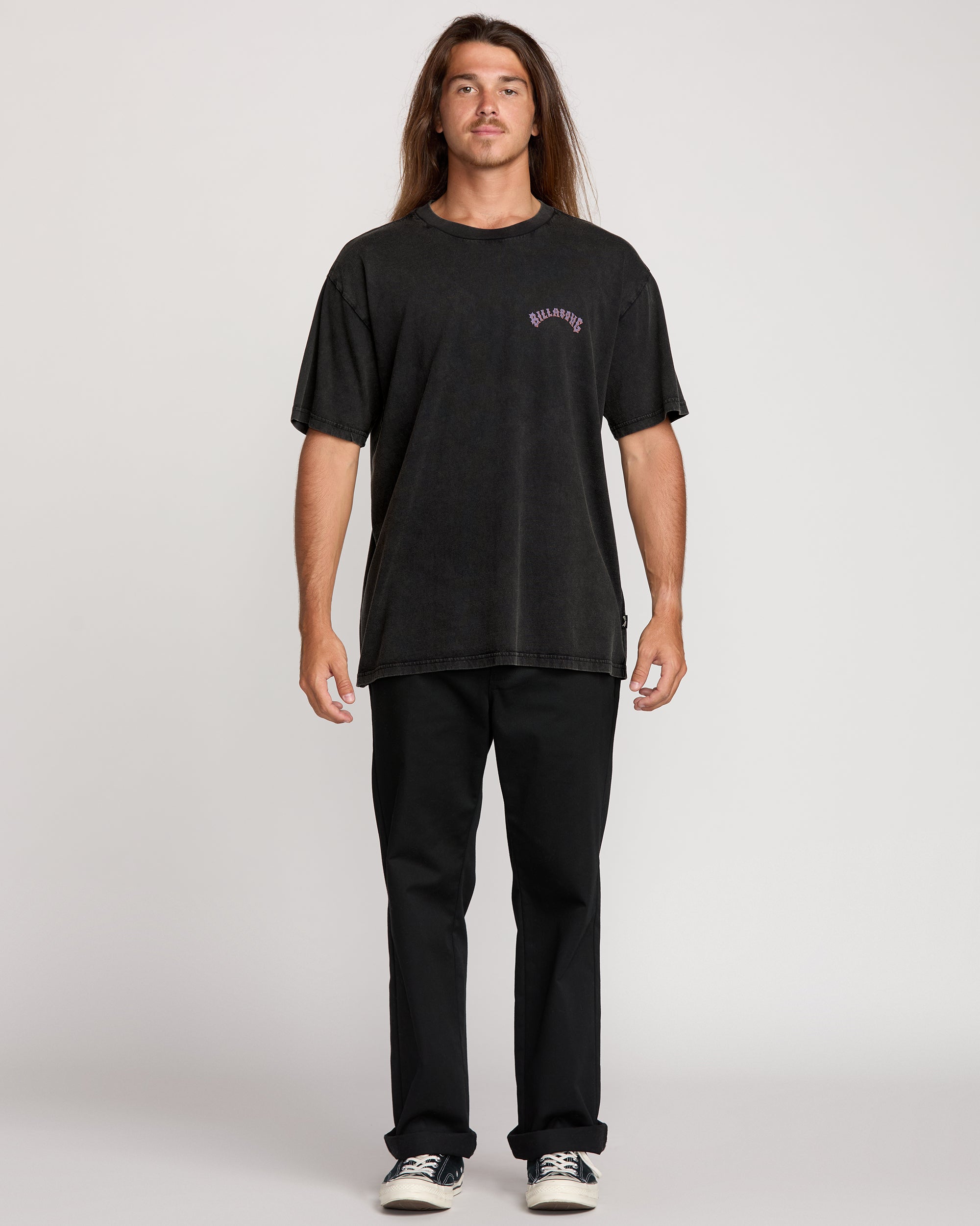 Decal Regular Wave Wash Tee - Washed Black - Image 5