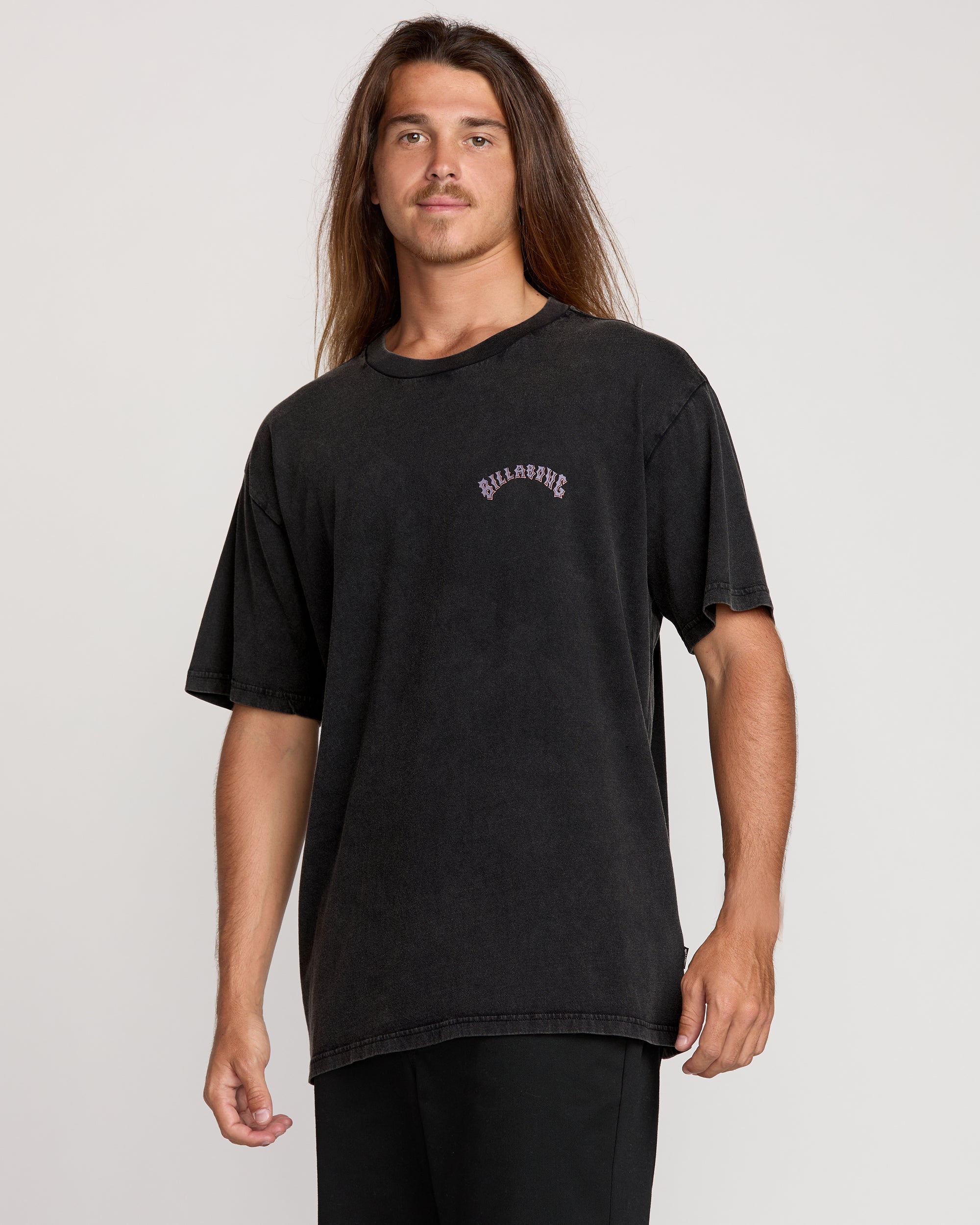 Decal Regular Wave Wash Tee - Washed Black - Image 6