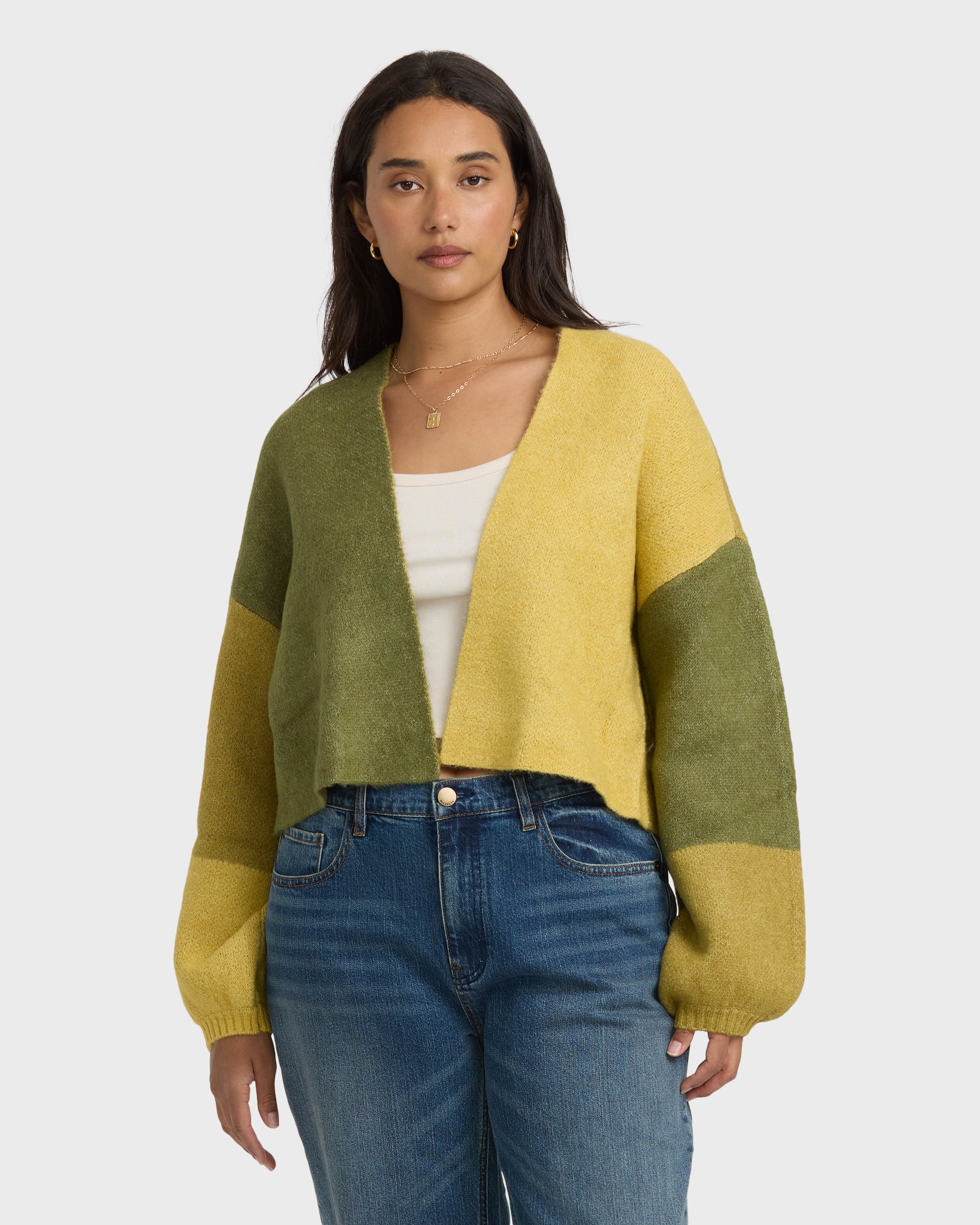Block Out Cardigan - Green Tea - Image 7