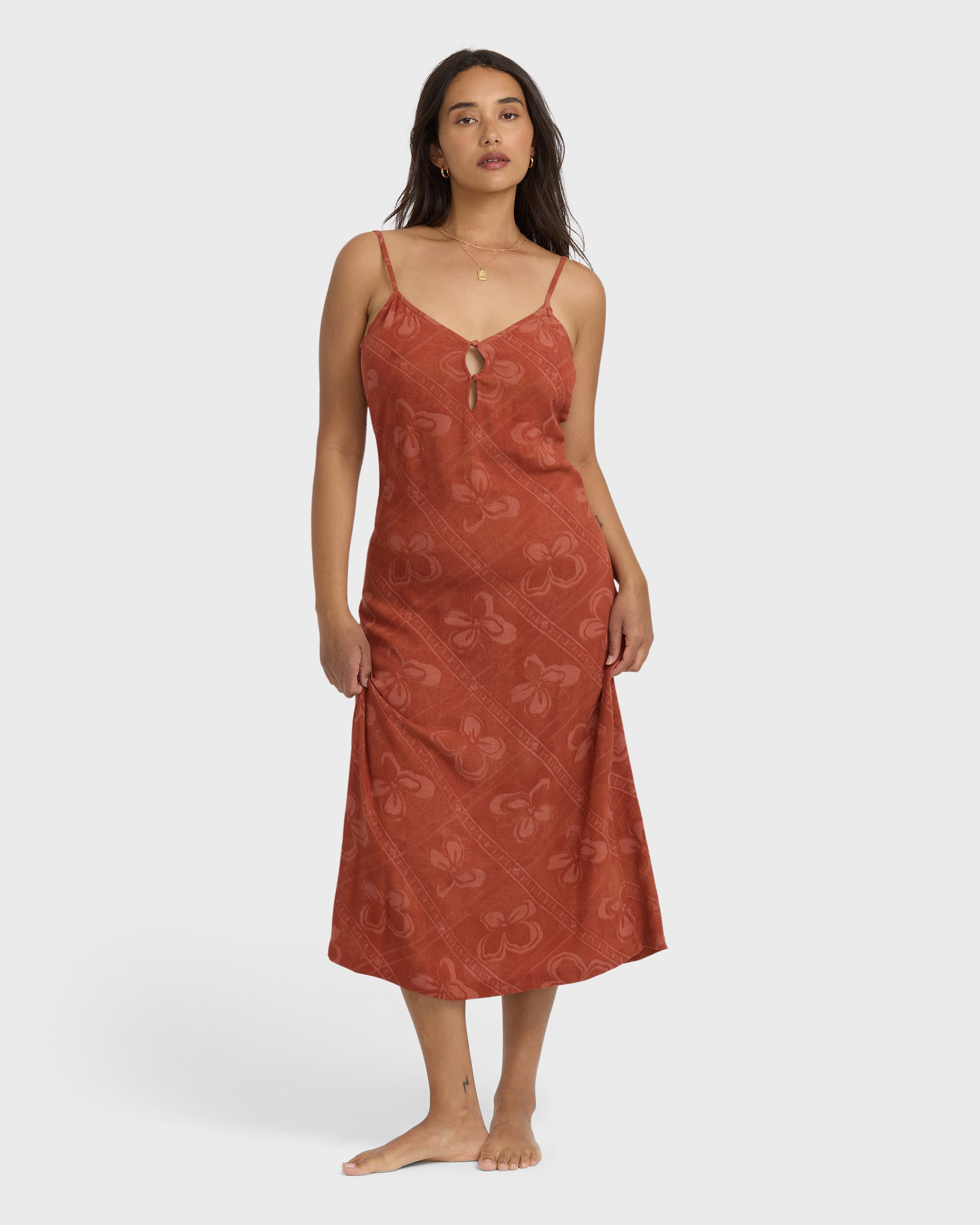 Fresh Daze Midi Dress - Dark Coral - Image 5
