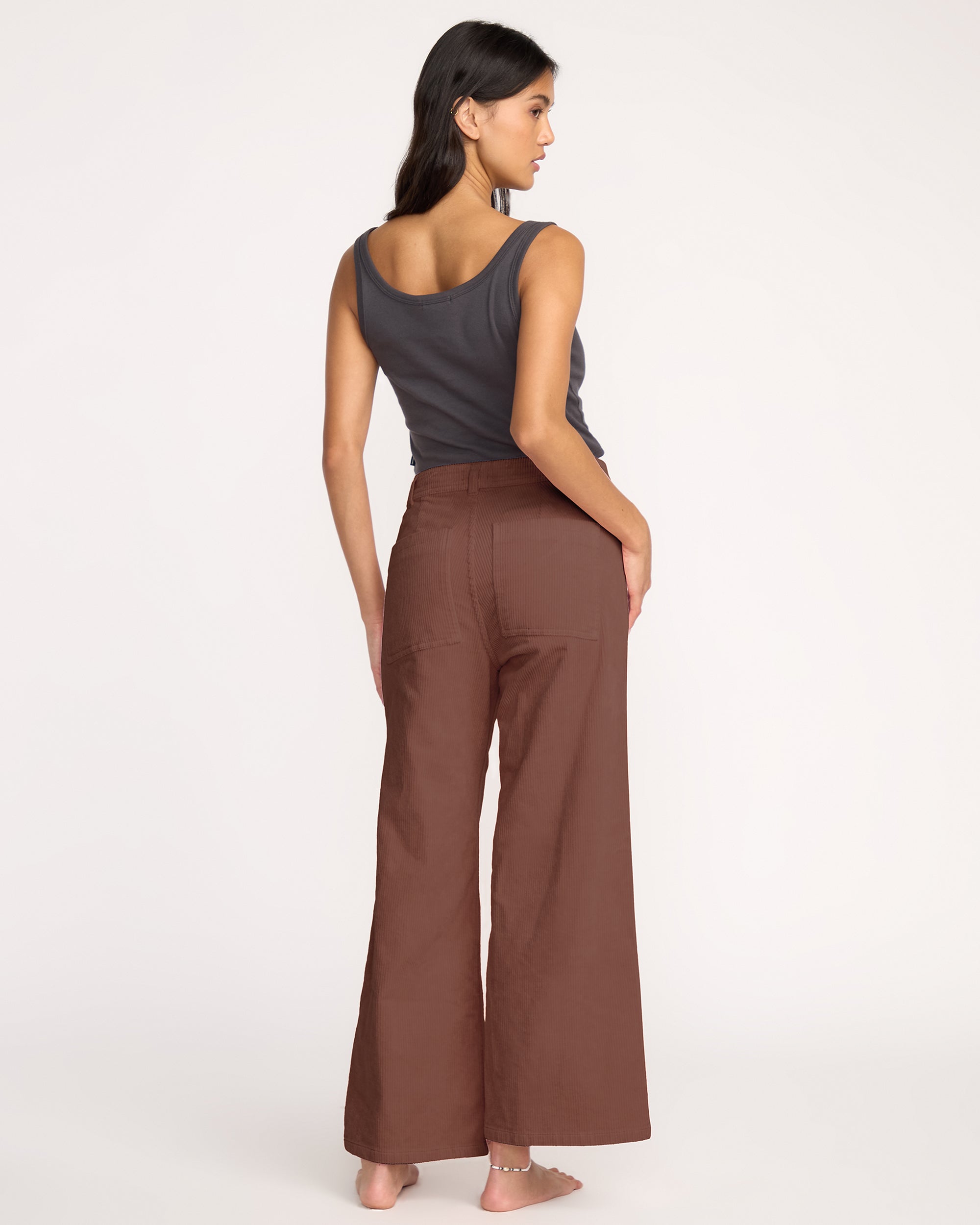 Free Fall High-Waist Cord Pants - Espresso - Image 2