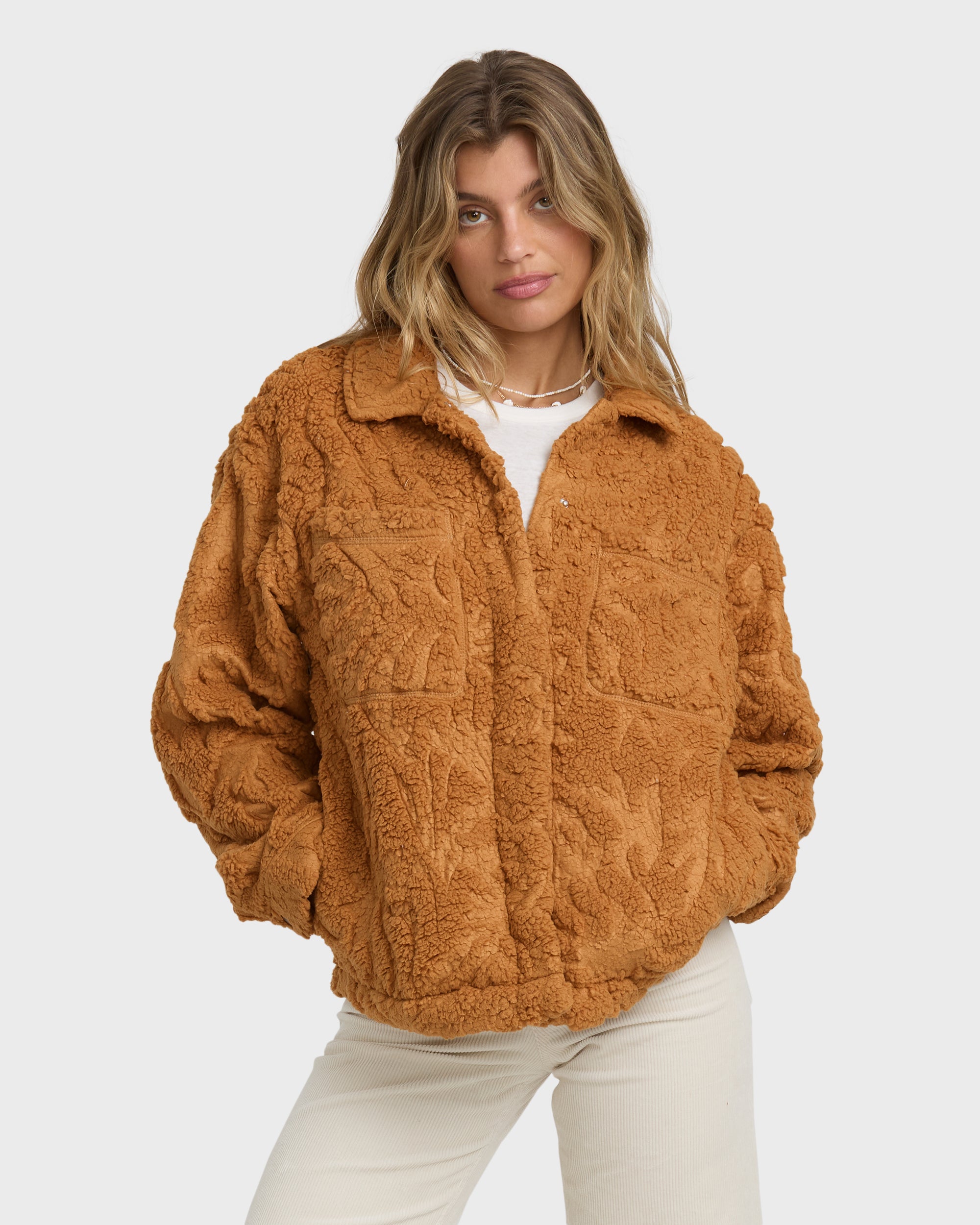 Sundown Sherpa Shacket - Camel
