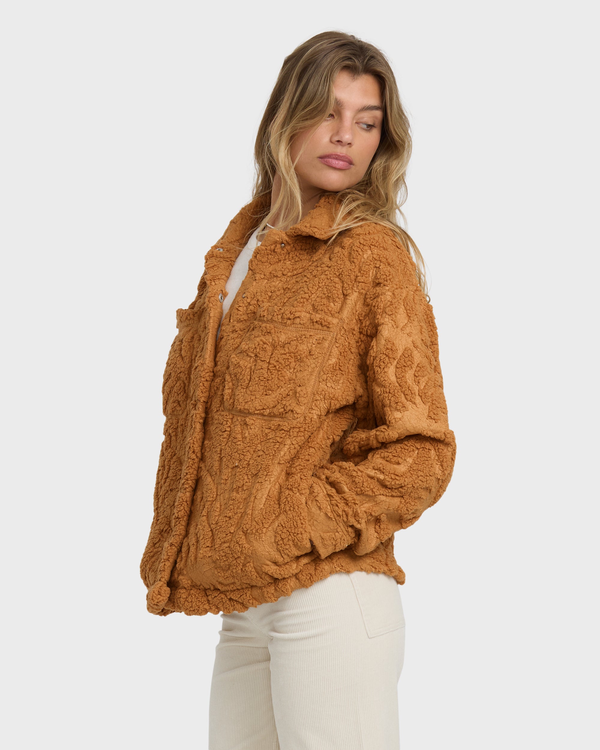 Sundown Sherpa Shacket - Camel - Image 4