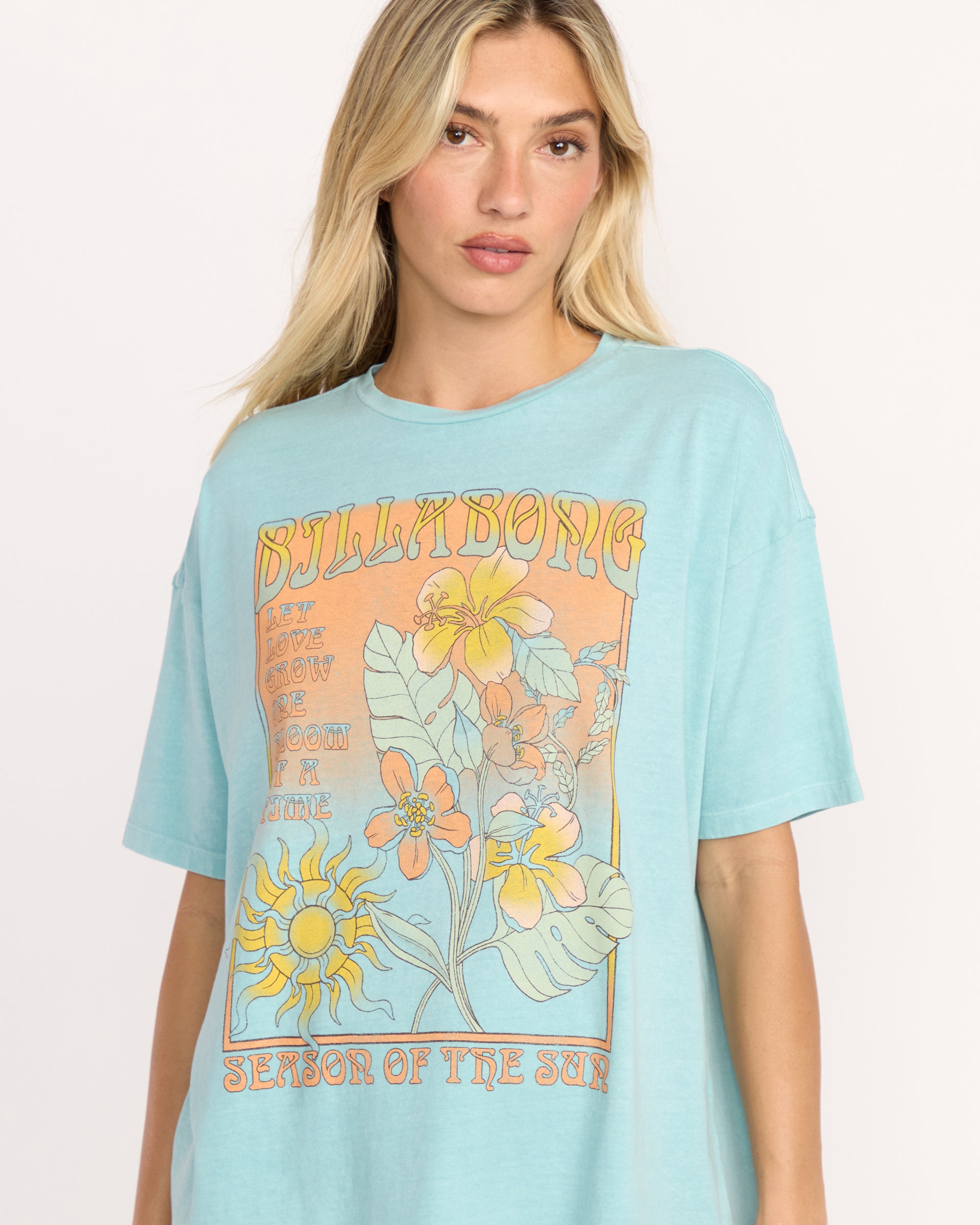 Daylight Blooms Tee - Misty Blue - Image 2