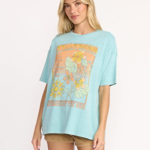 Daylight Blooms Tee - Misty Blue