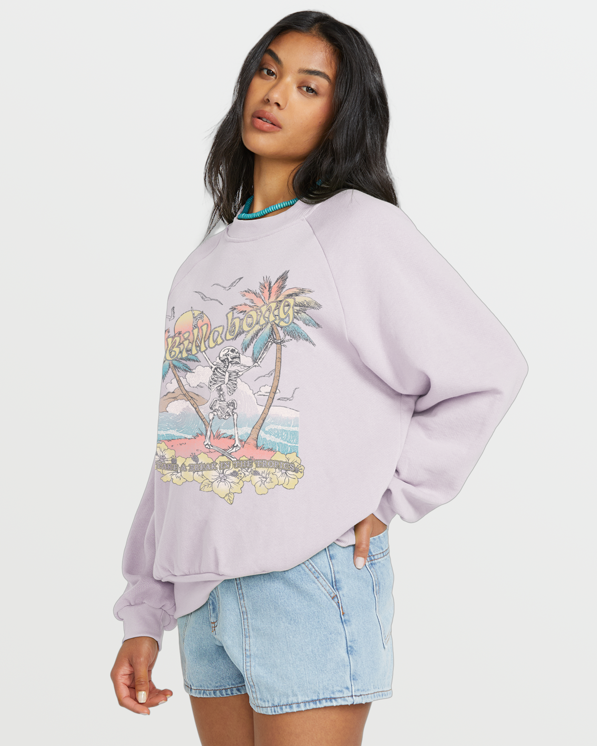 The Waves Crew Sweatshirt - Amethyst Smoke - Image 4