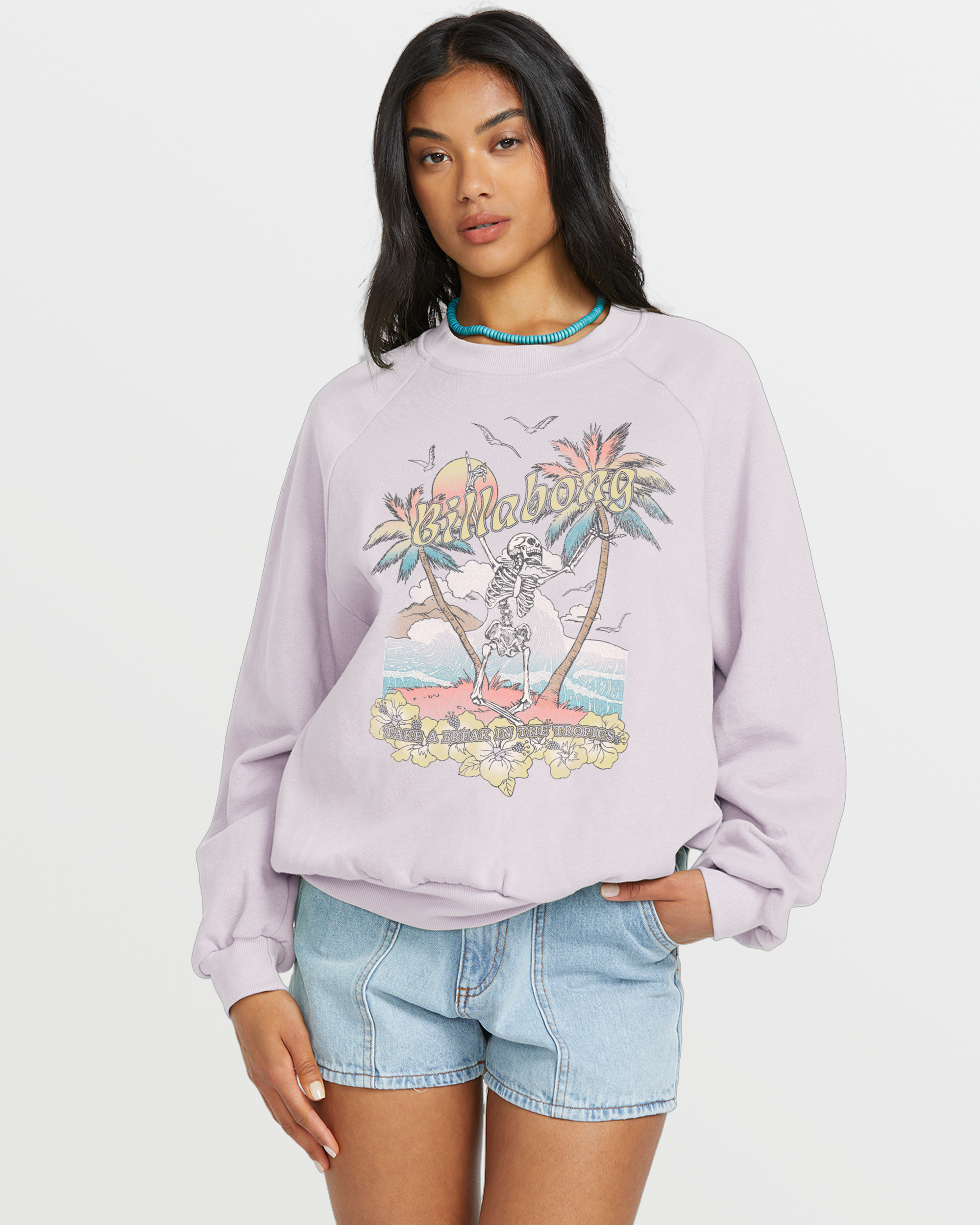 The Waves Crew Sweatshirt - Amethyst Smoke