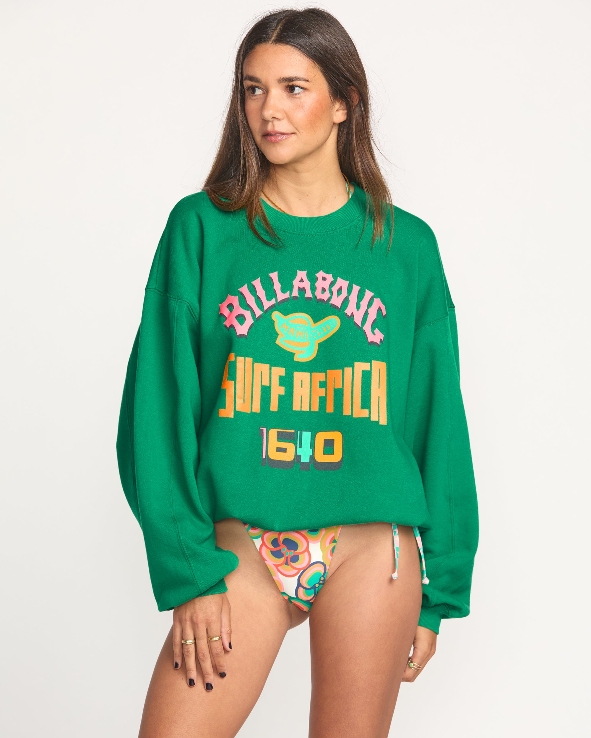 Billabong x Mami Wata Kendal Crewneck Sweatshirt - Emerald Green - Image 6